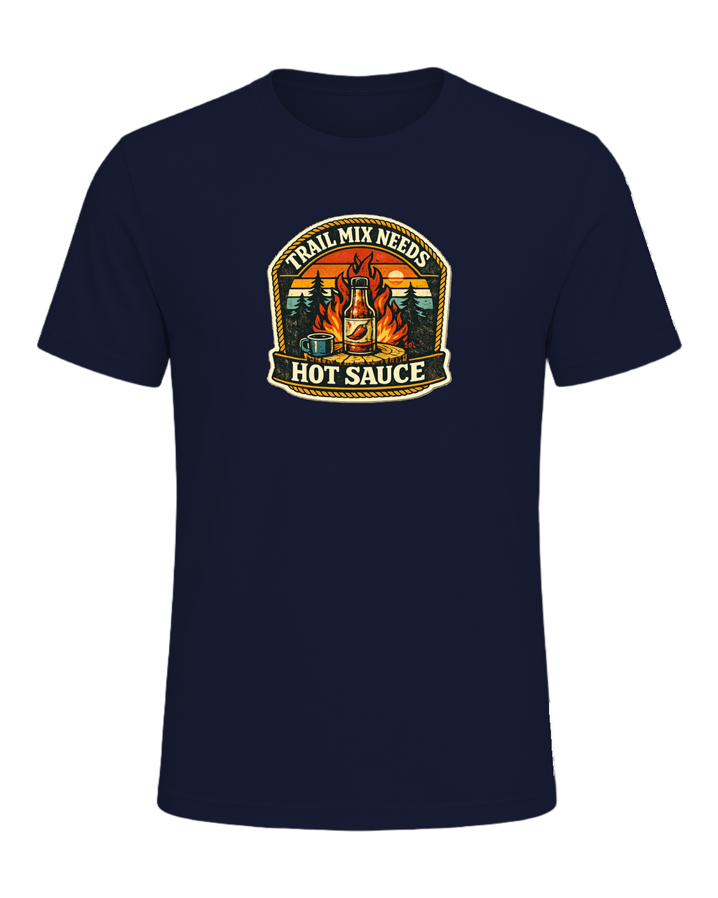 Trail Mix Needs Hot Sauce Tee — Navy