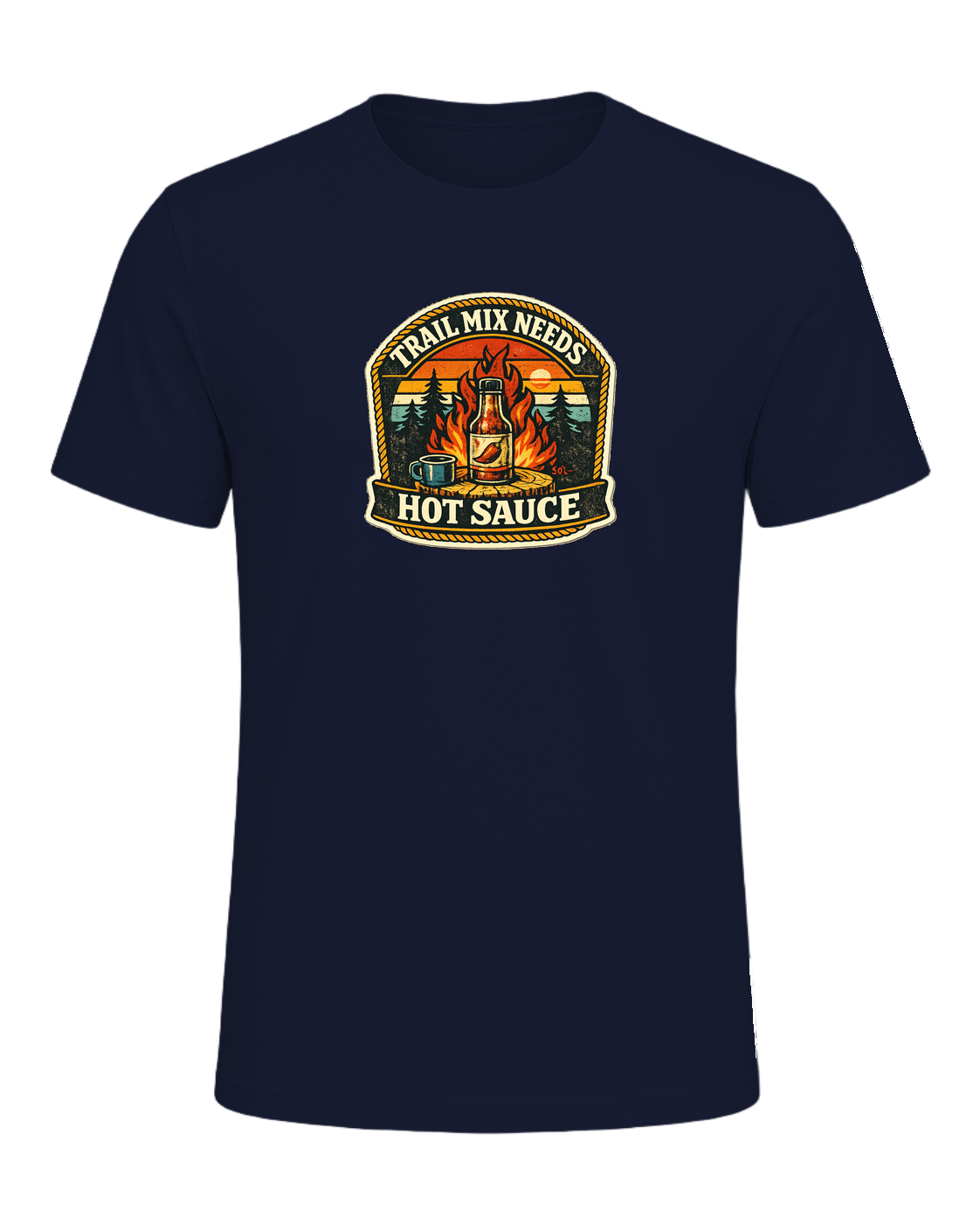 Trail Mix Needs Hot Sauce Tee — Navy