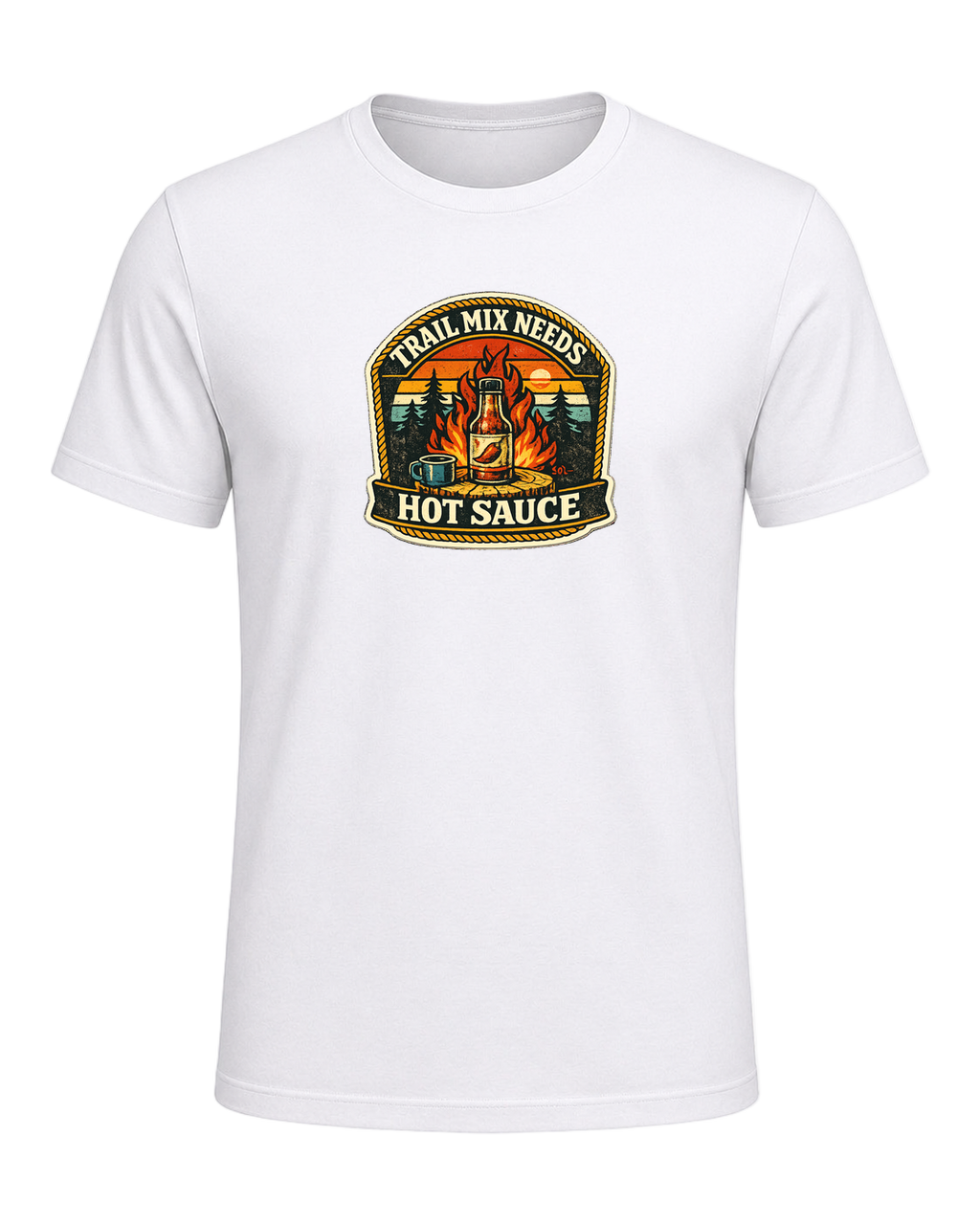 Trail Mix Needs Hot Sauce Tee — White