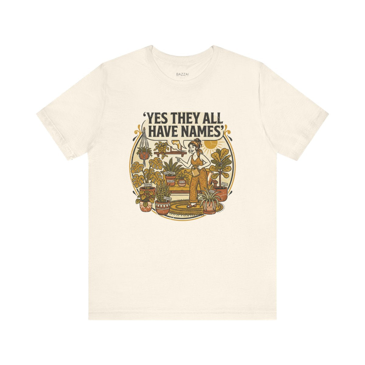 Crazy Plant Lady Gift T-Shirt — Yes They All Have Names — plants t-shirt design