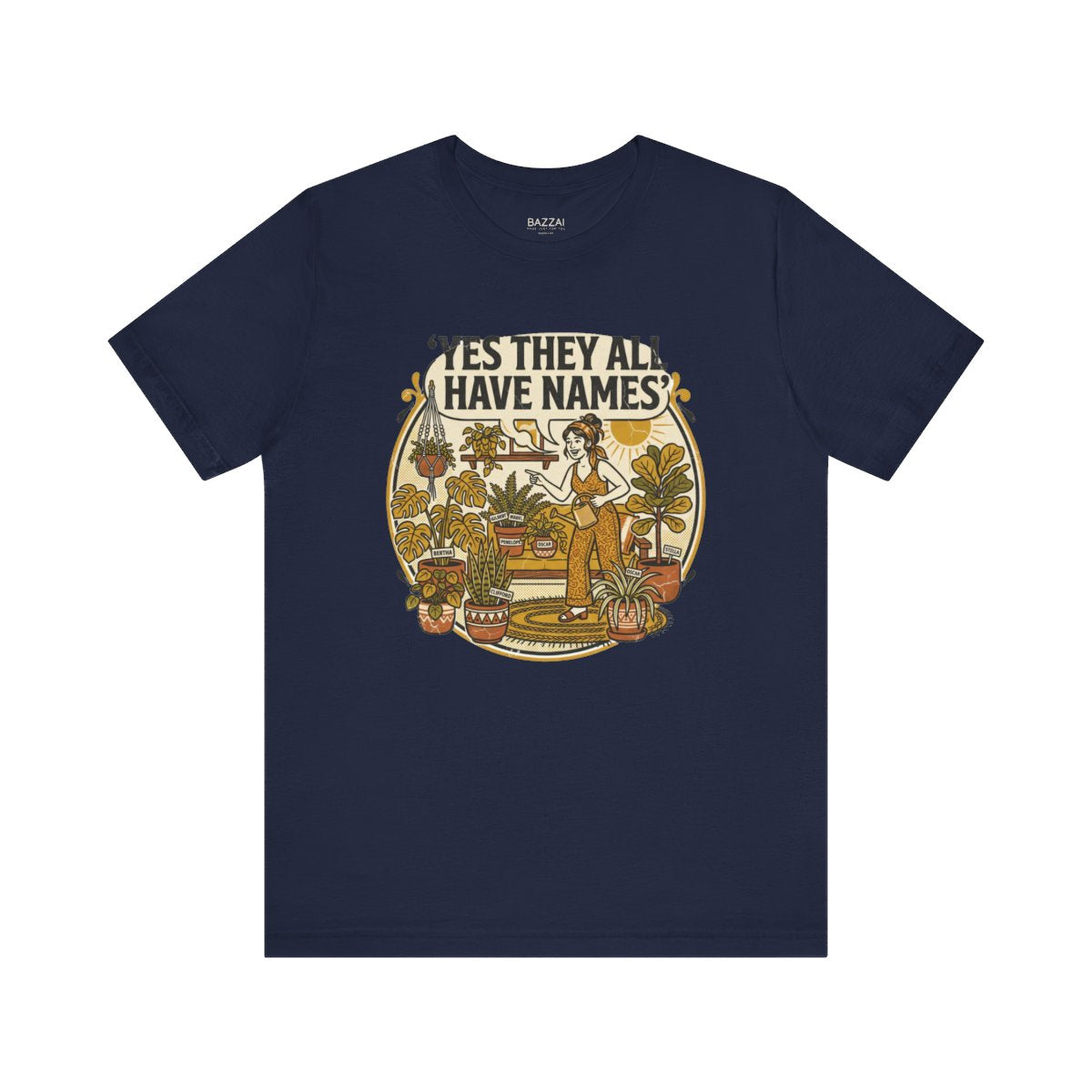 Crazy Plant Lady Gift T-Shirt — Yes They All Have Names — plants t-shirt design
