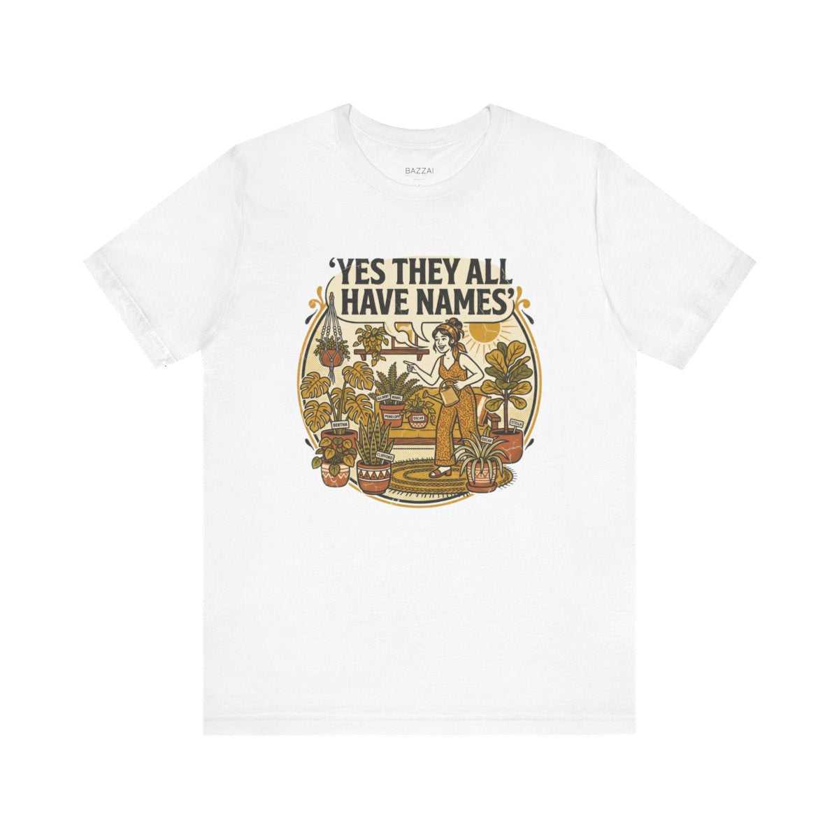 Crazy Plant Lady Gift T-Shirt — Yes They All Have Names — plants t-shirt design