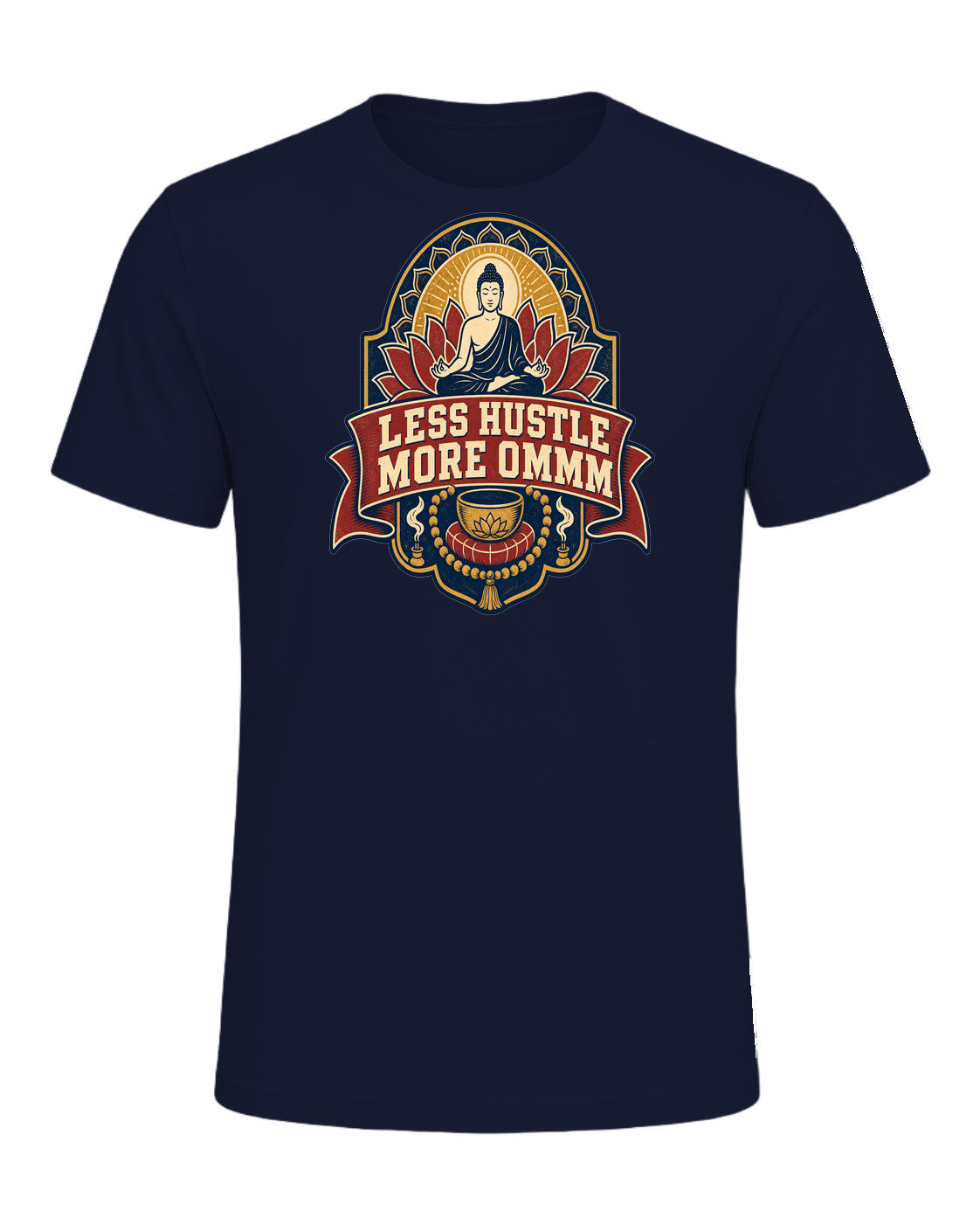 LESS HUSTLE MORE OMMM — Navy