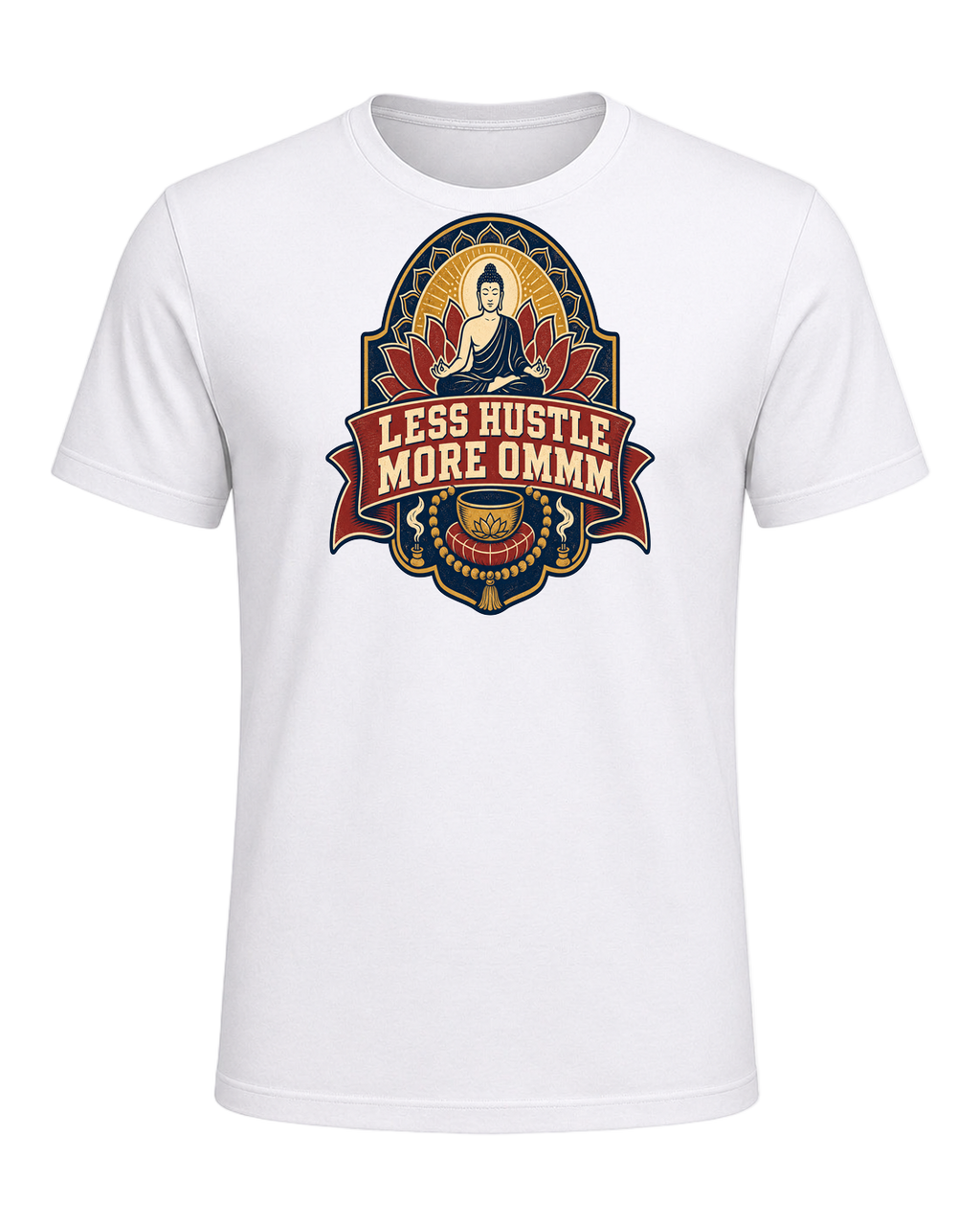 LESS HUSTLE MORE OMMM — White