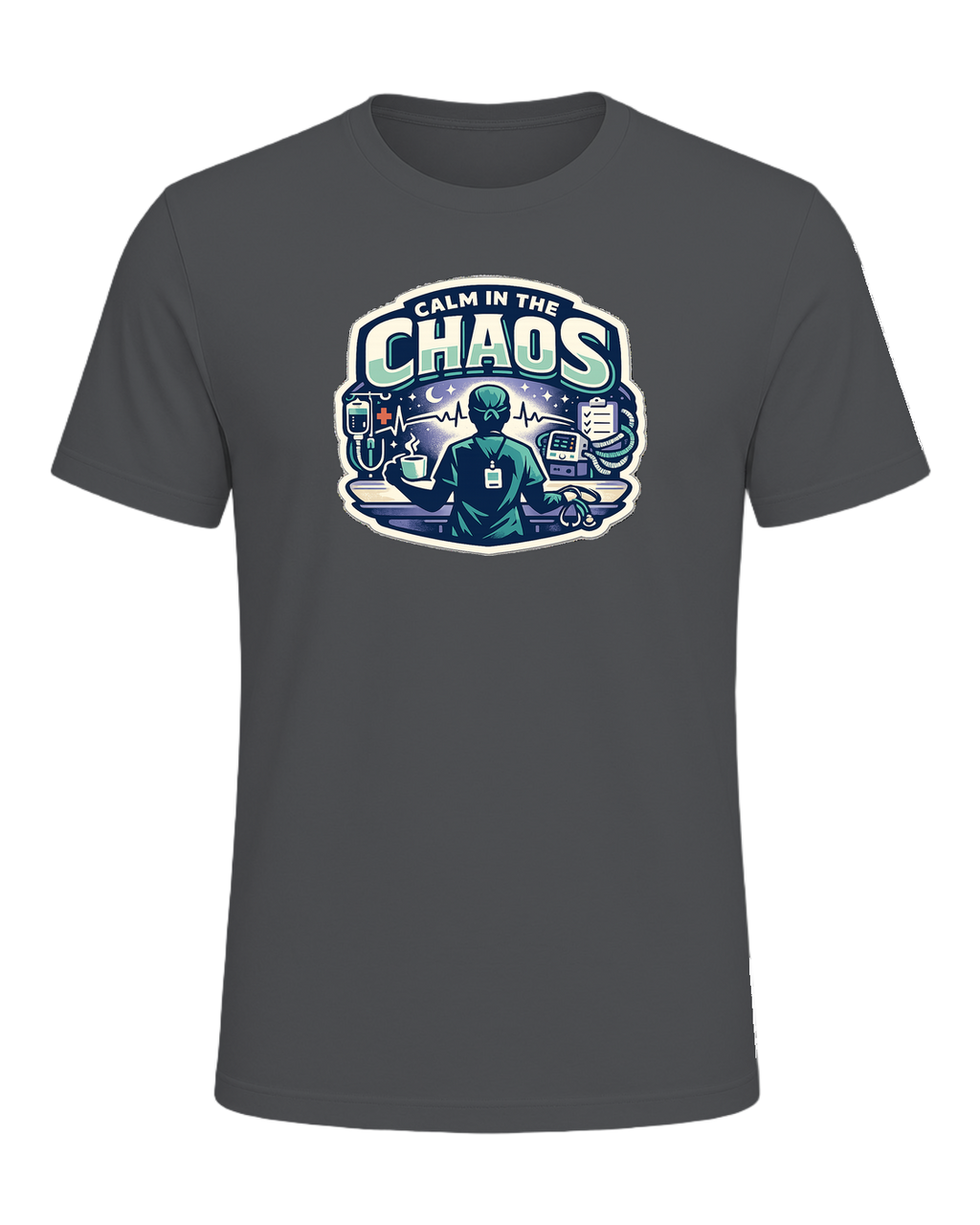 Calm In The Chaos Tee — Asphalt
