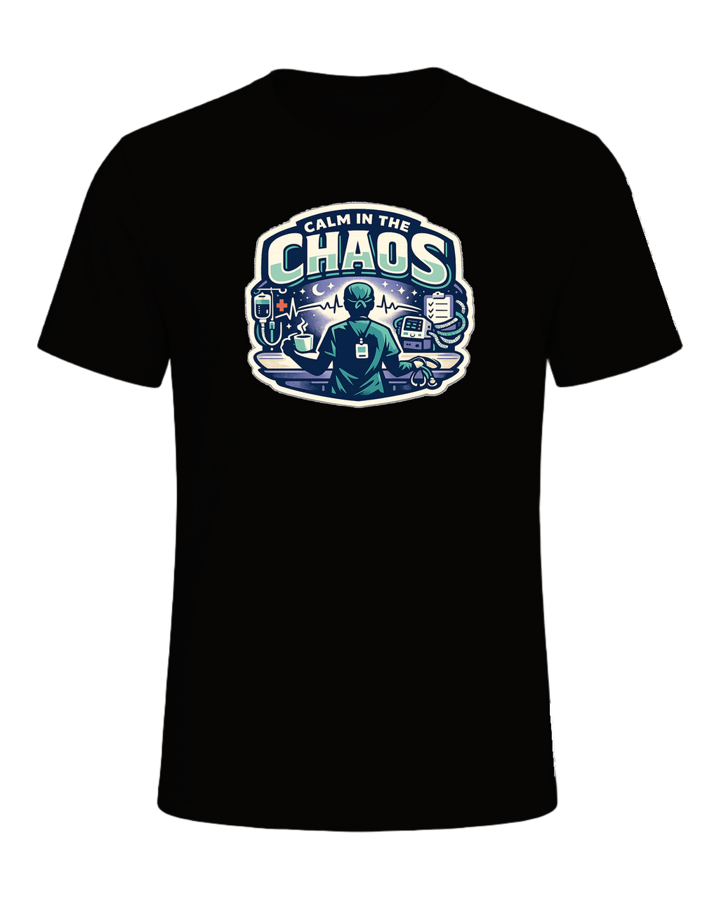 Calm In The Chaos Tee — Black Heather