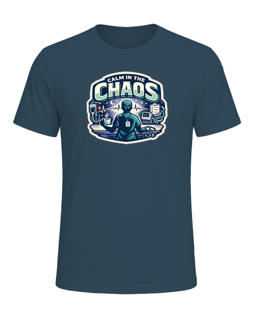 Calm In The Chaos Tee — Deep Teal