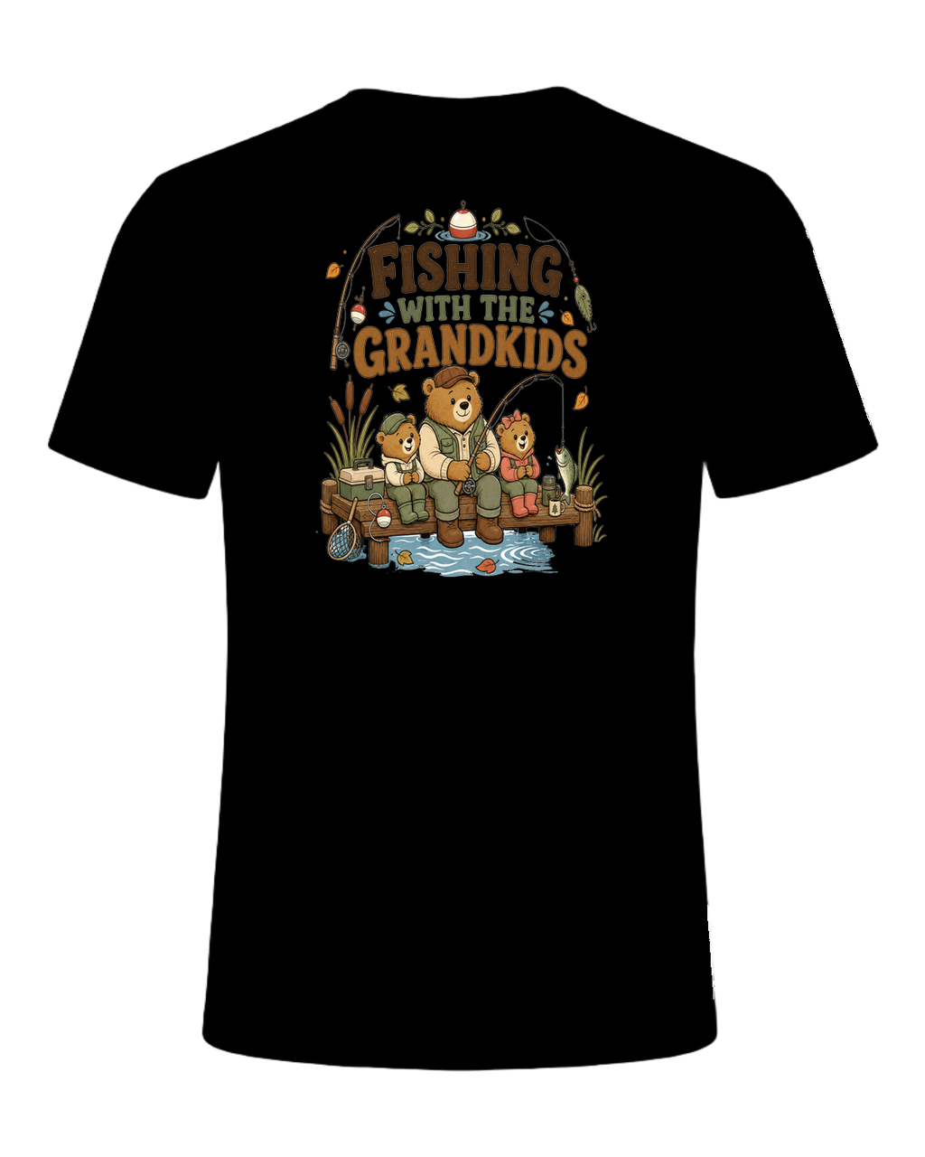 FISHING WITH THE GRANDKIDS — Black