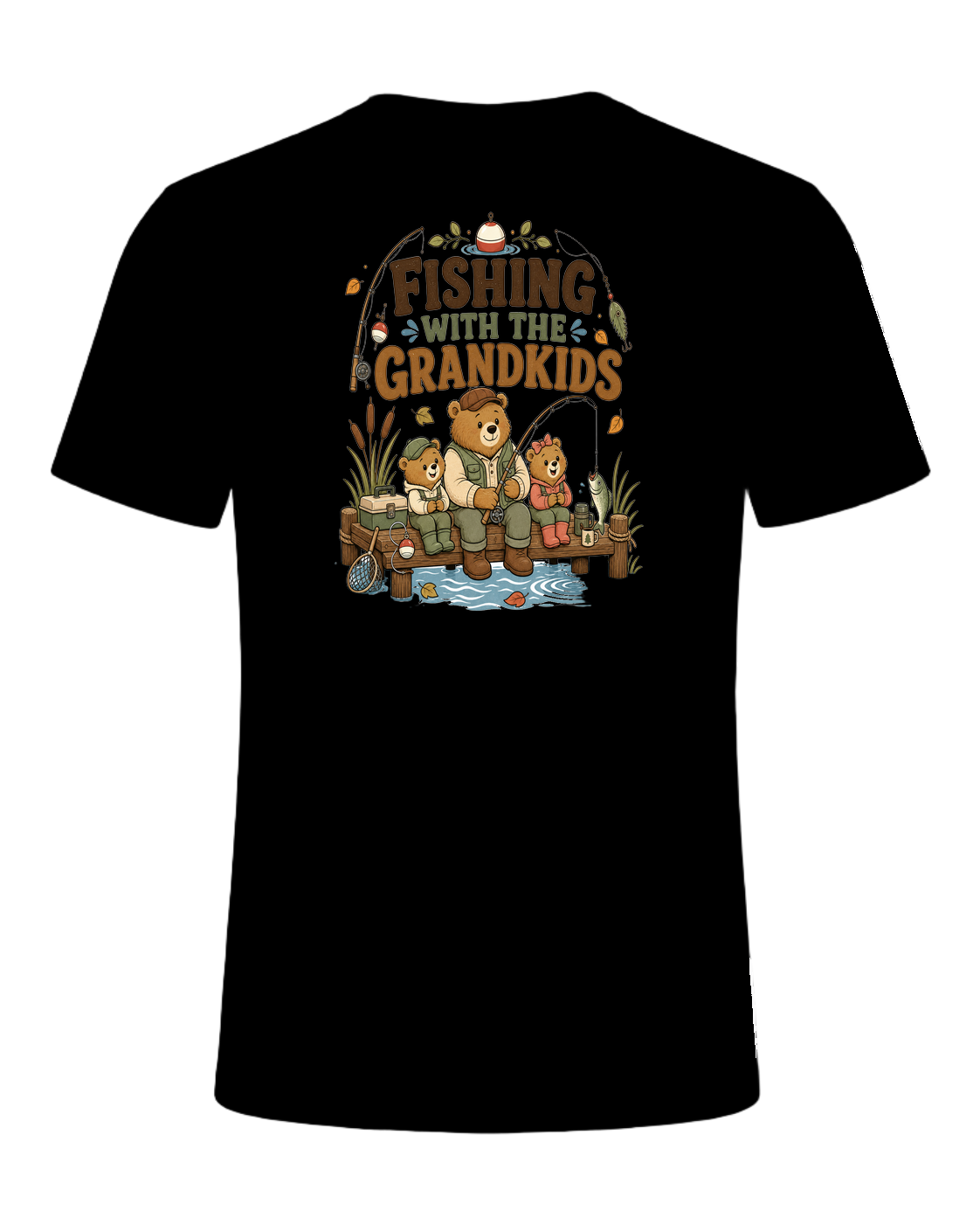 FISHING WITH THE GRANDKIDS — Black