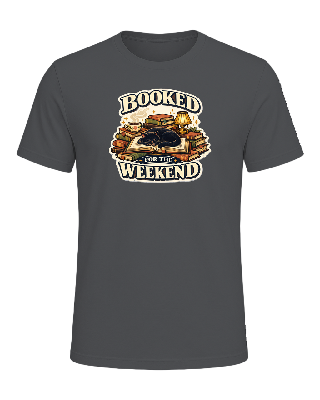 Booked For The Weekend Tee — Asphalt