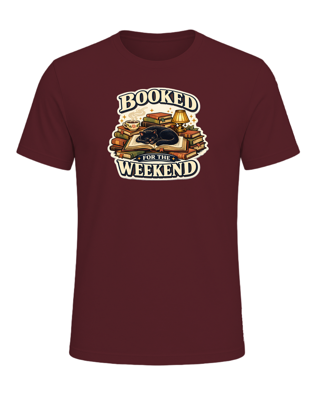 Booked For The Weekend Tee — Maroon