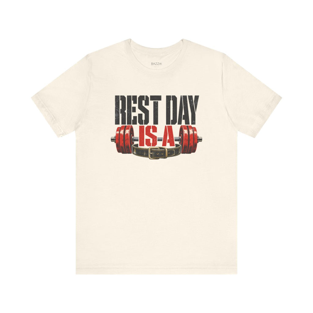 Gym Gift T-Shirt — Rest Day Is a Theory — t-shirt design