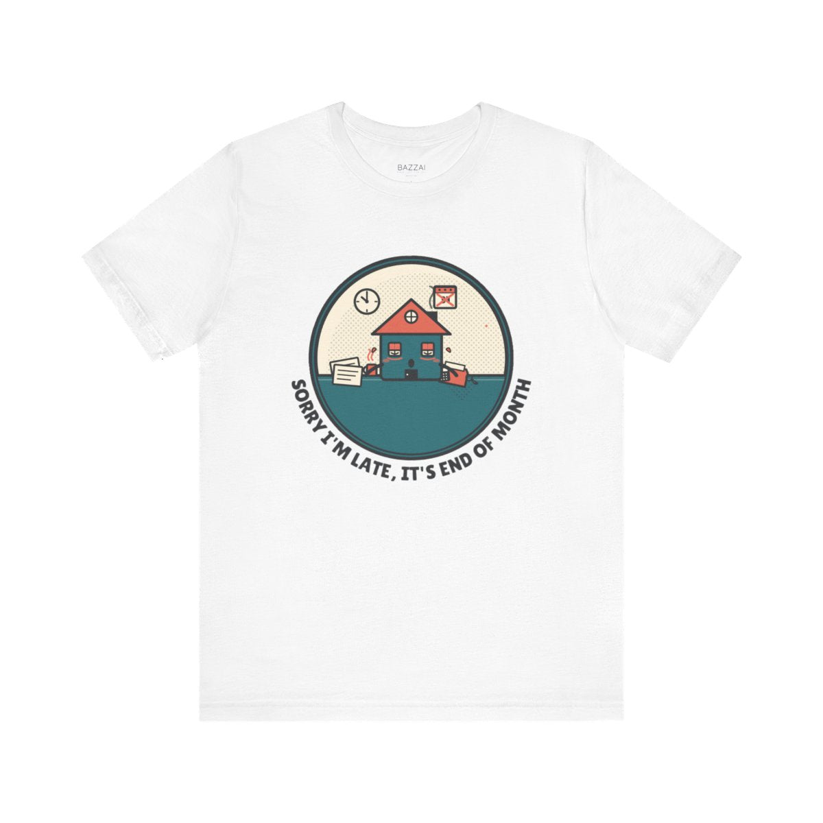 Funny Mortgage T-Shirt — Sorry I'm Late, It's End of Month — mortgage t-shirt design