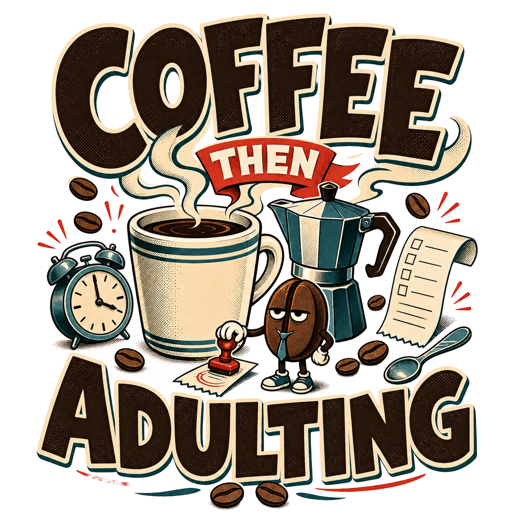 COFFEE THEN ADULTING