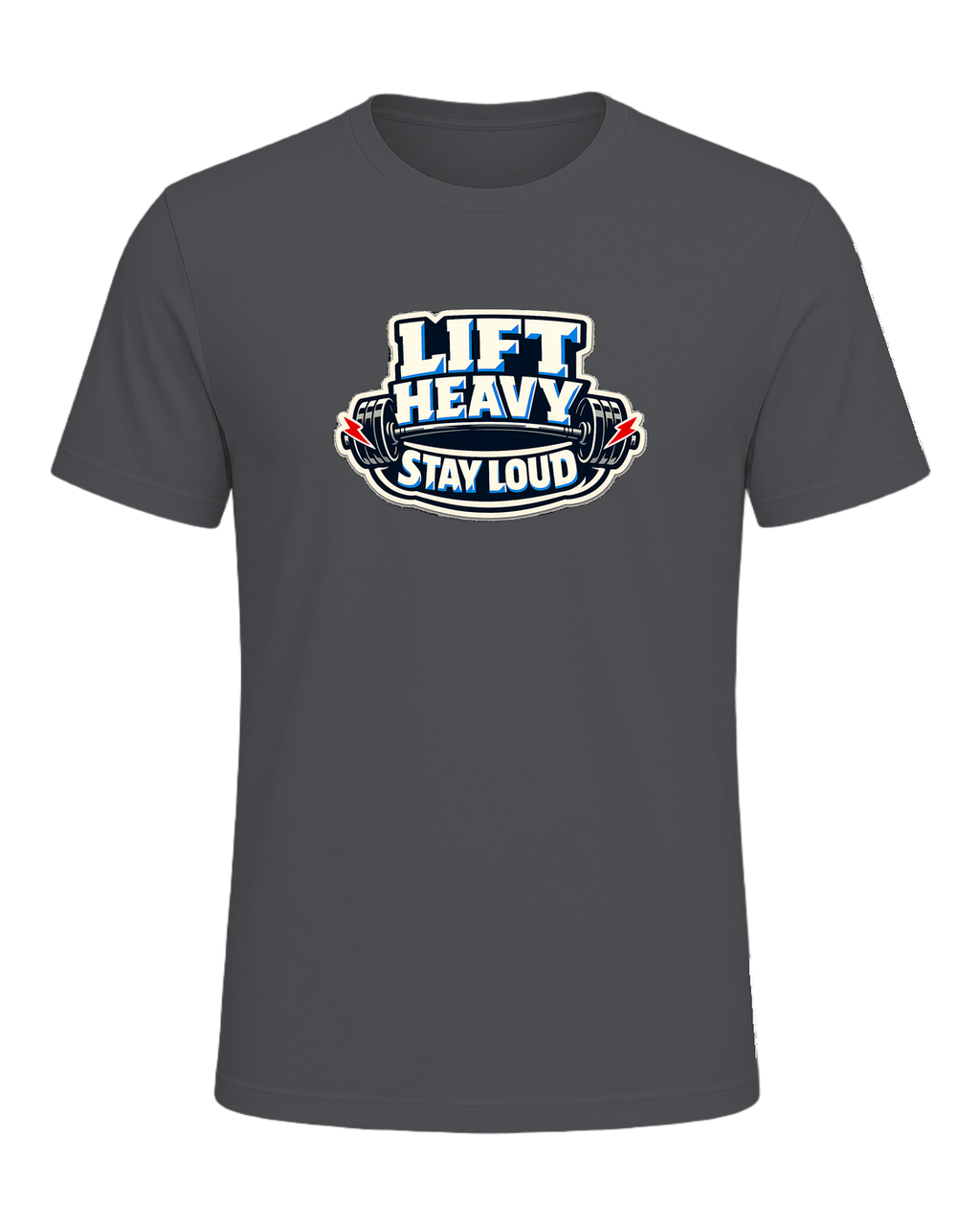 Lift Heavy Stay Loud Tee — Asphalt