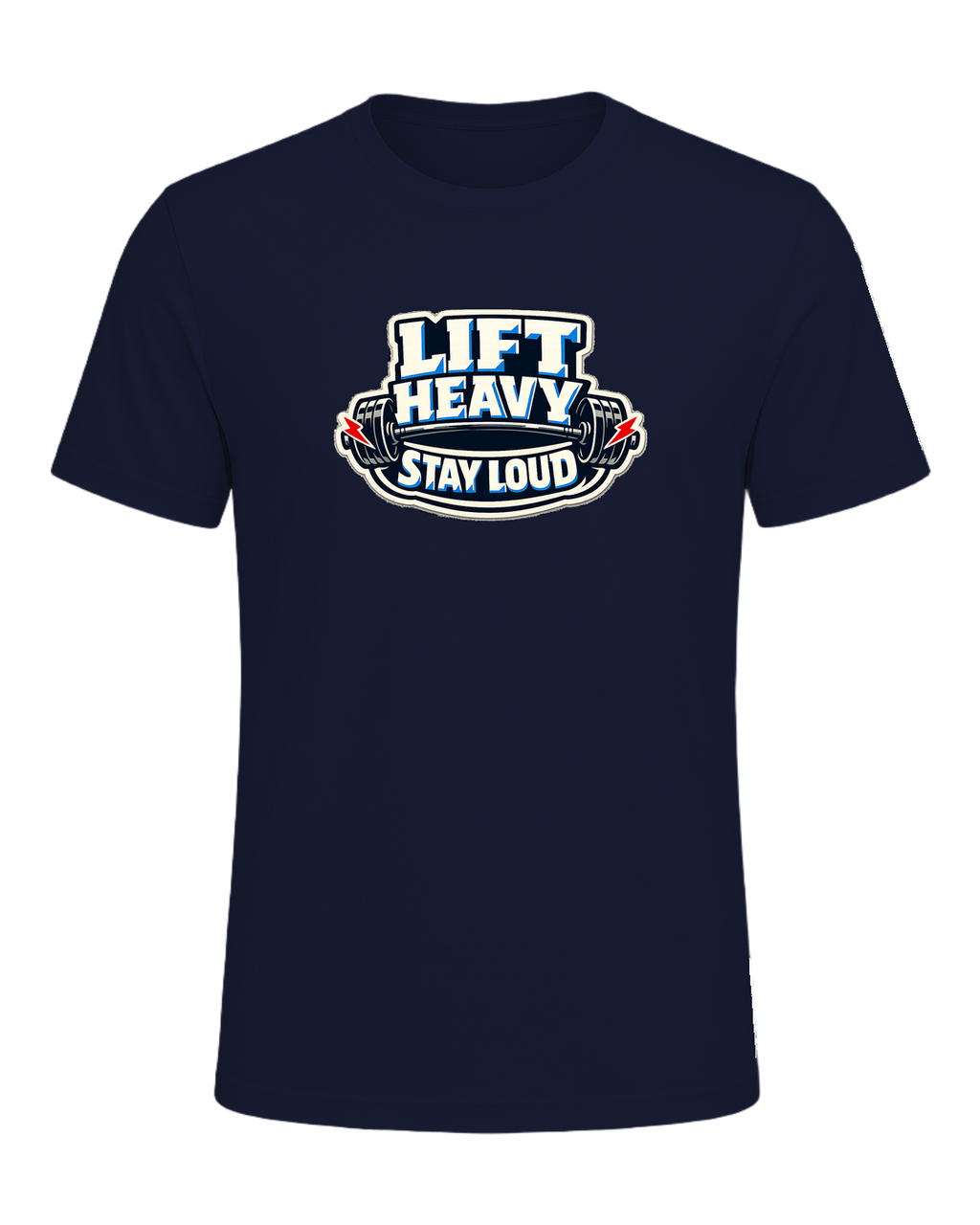 Lift Heavy Stay Loud Tee — Navy