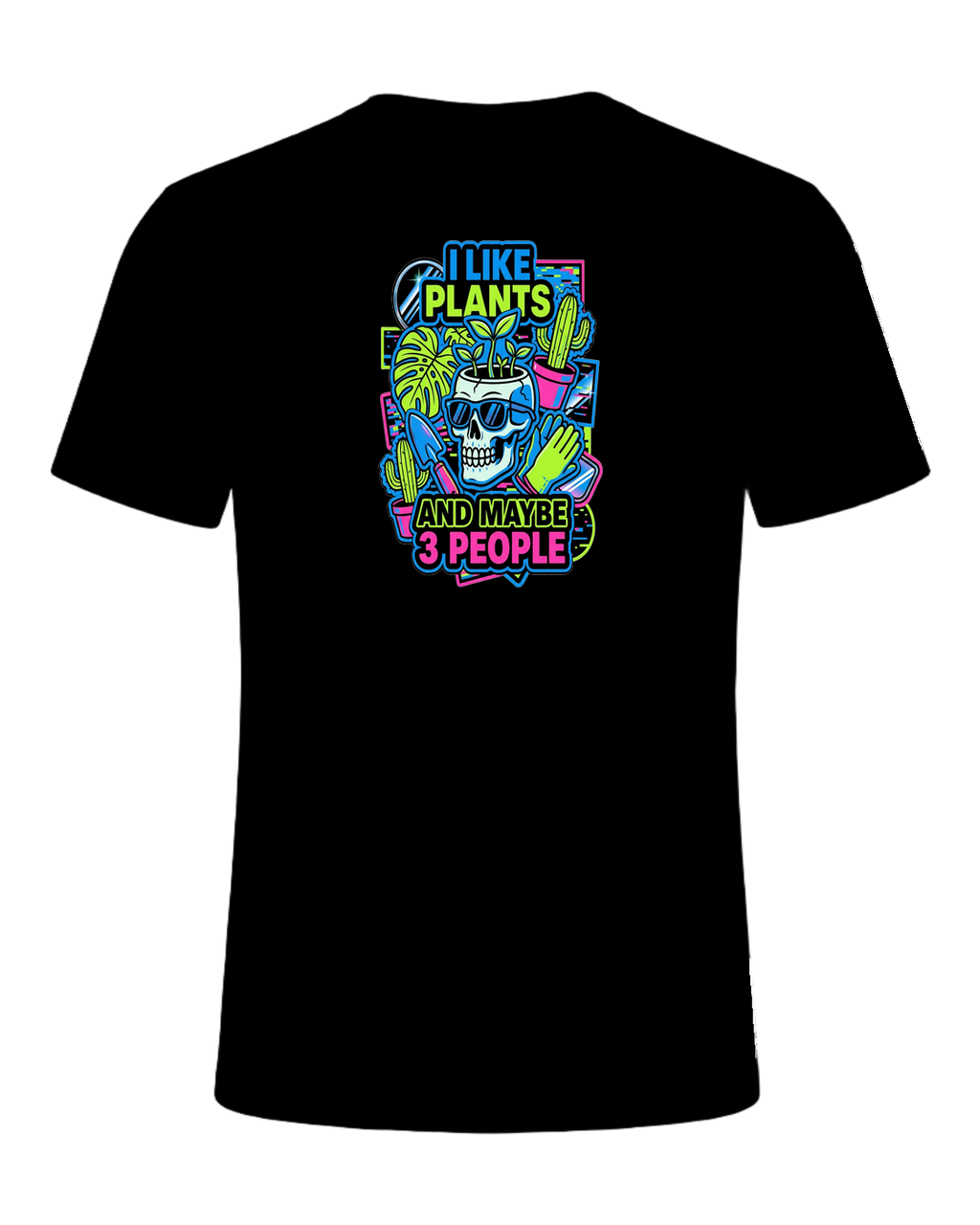 I LIKE PLANTS AND MAYBE 3 PEOPLE — Black