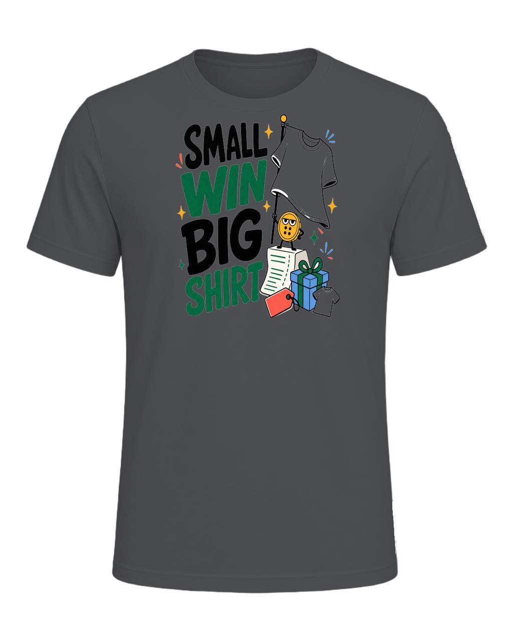 SMALL WIN BIG SHIRT — Asphalt