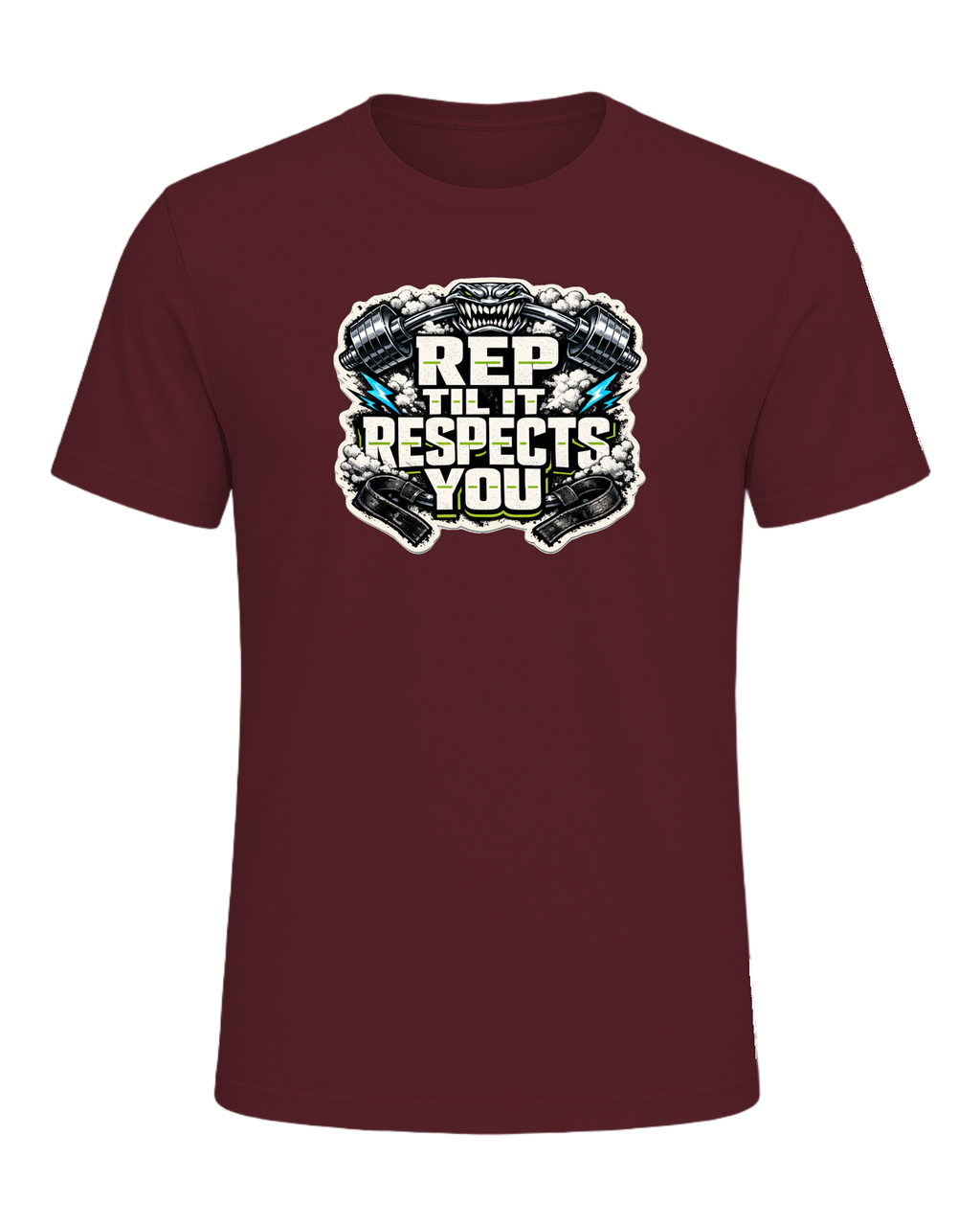 Rep Til It Respects You Tee — Maroon