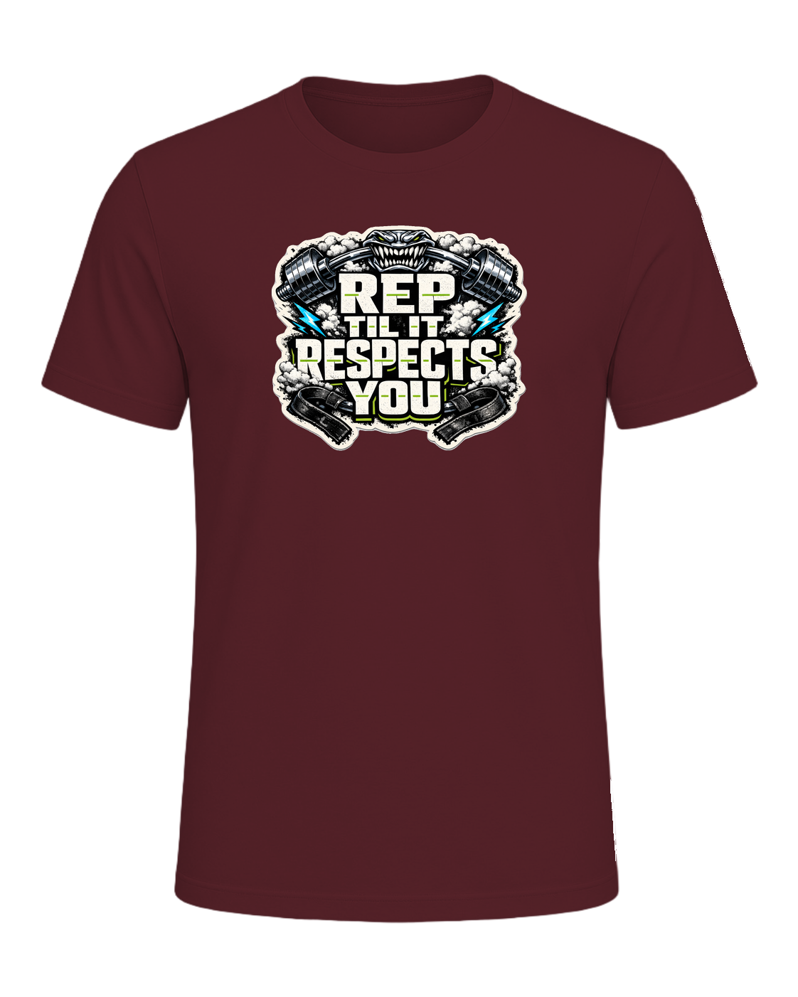 Rep Til It Respects You Tee — Maroon