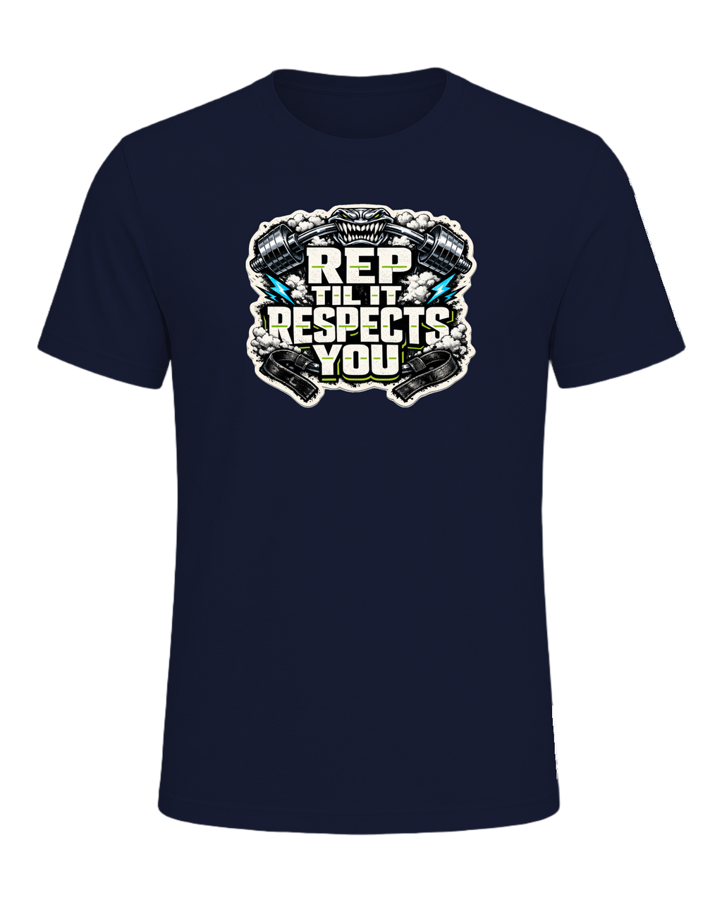 Rep Til It Respects You Tee — Navy