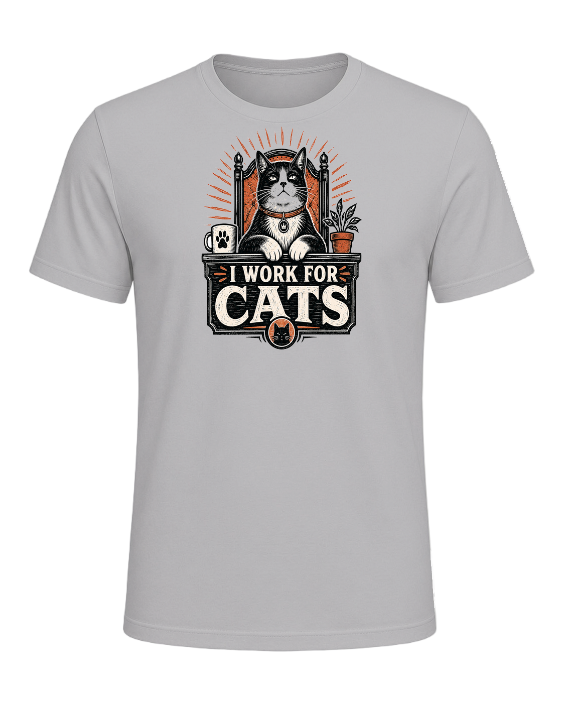 I WORK FOR CATS — Athletic Heather