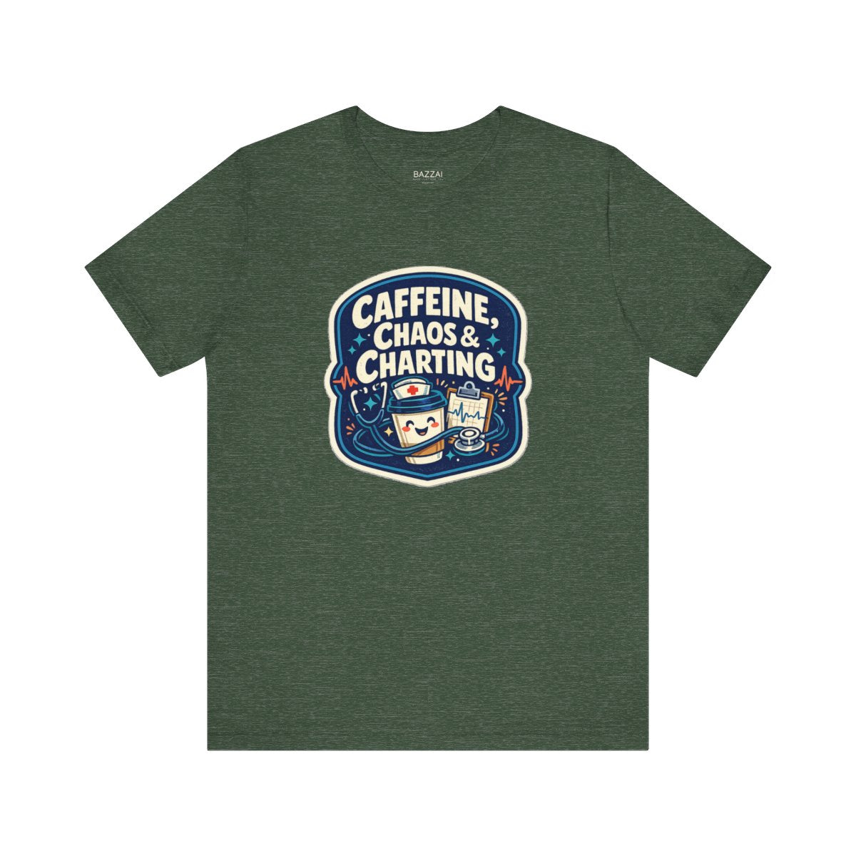 RN Life T-Shirt — Caffeine, Chaos &amp; Charting — t-shirt design by Hank