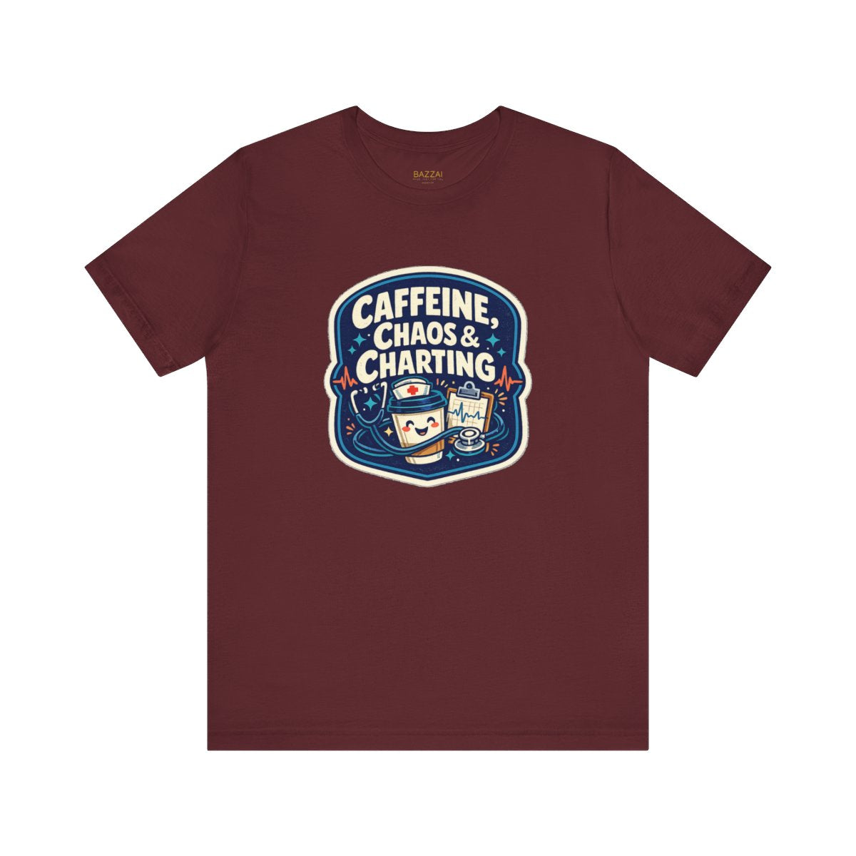 RN Life T-Shirt — Caffeine, Chaos &amp; Charting — t-shirt design by Hank