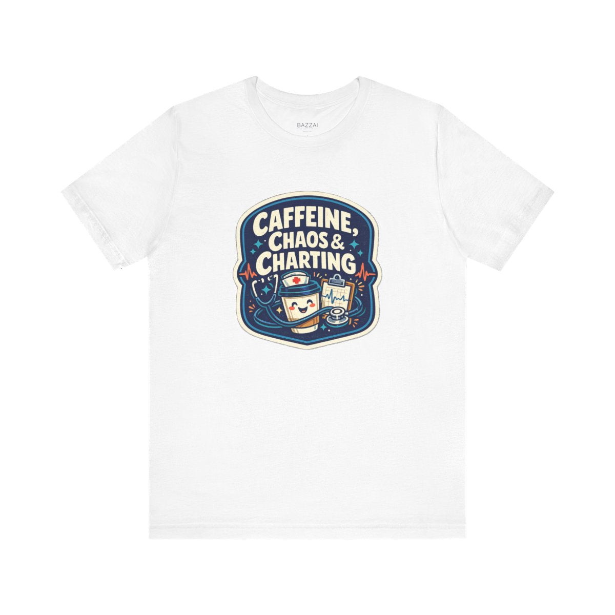 RN Life T-Shirt — Caffeine, Chaos &amp; Charting — t-shirt design by Hank