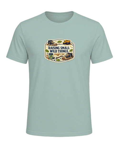 A vintage field-guide boy mom tee for anyone proudly raising small wild things. — Dusty Blue