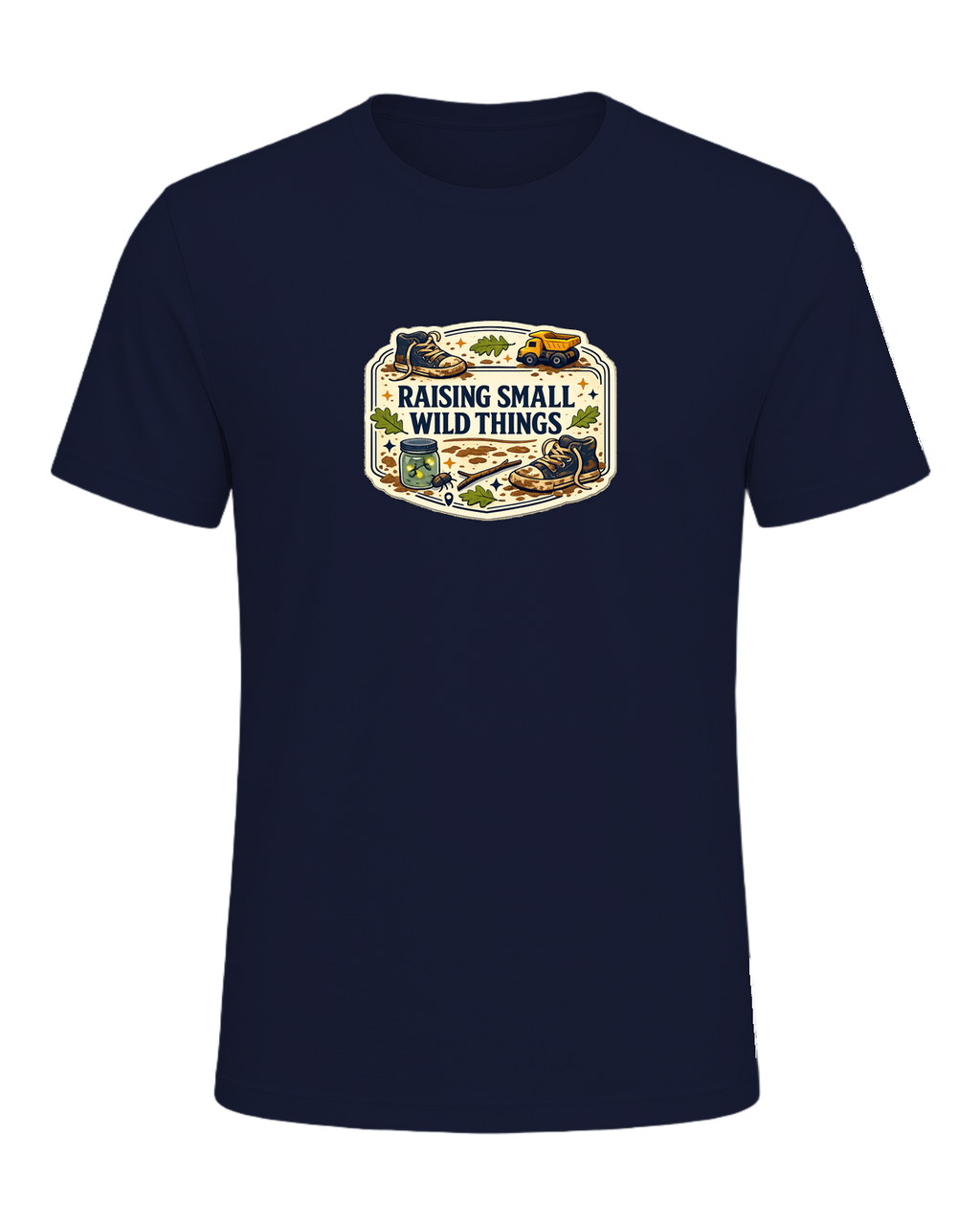 A vintage field-guide boy mom tee for anyone proudly raising small wild things. — Navy