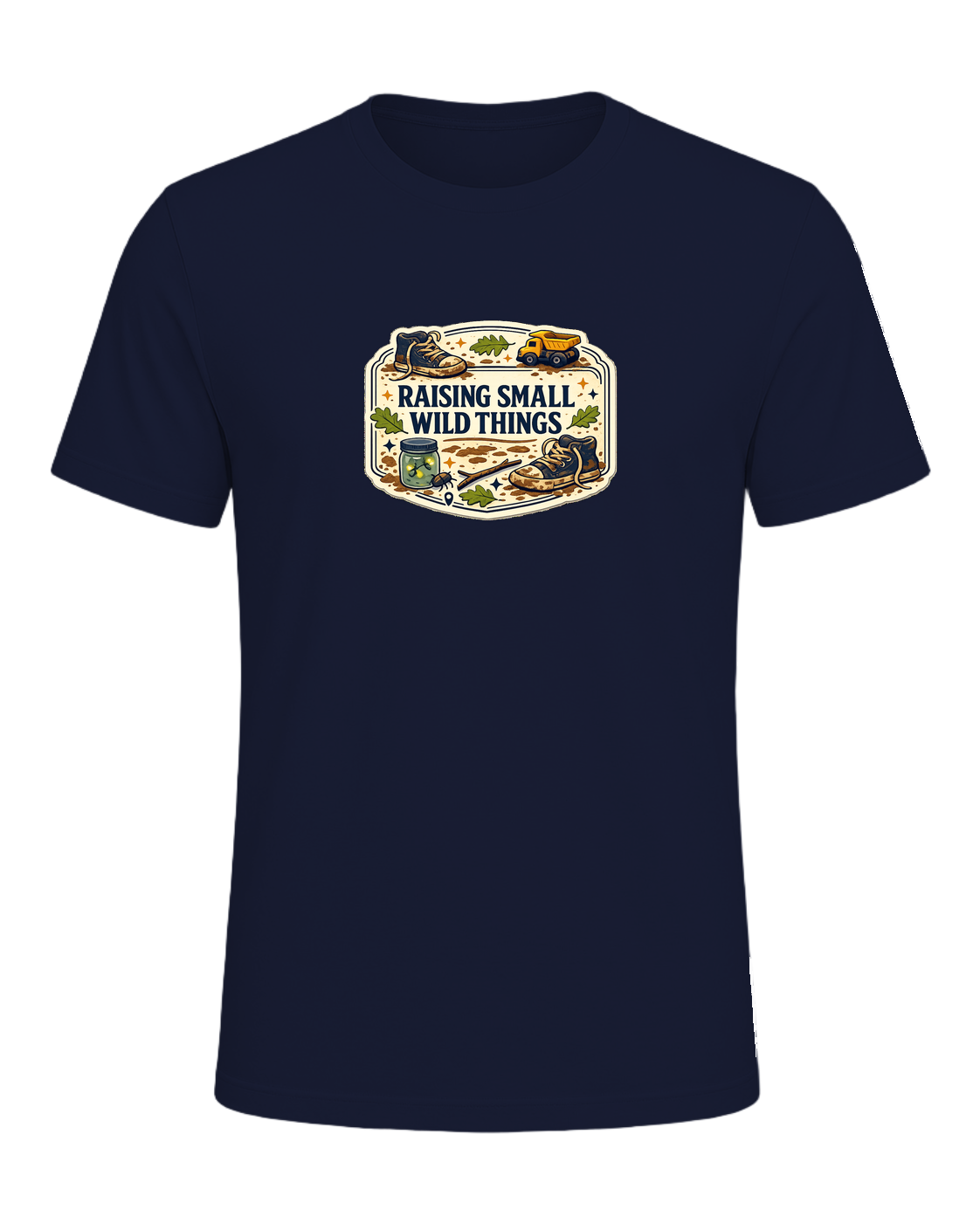 A vintage field-guide boy mom tee for anyone proudly raising small wild things. — Navy