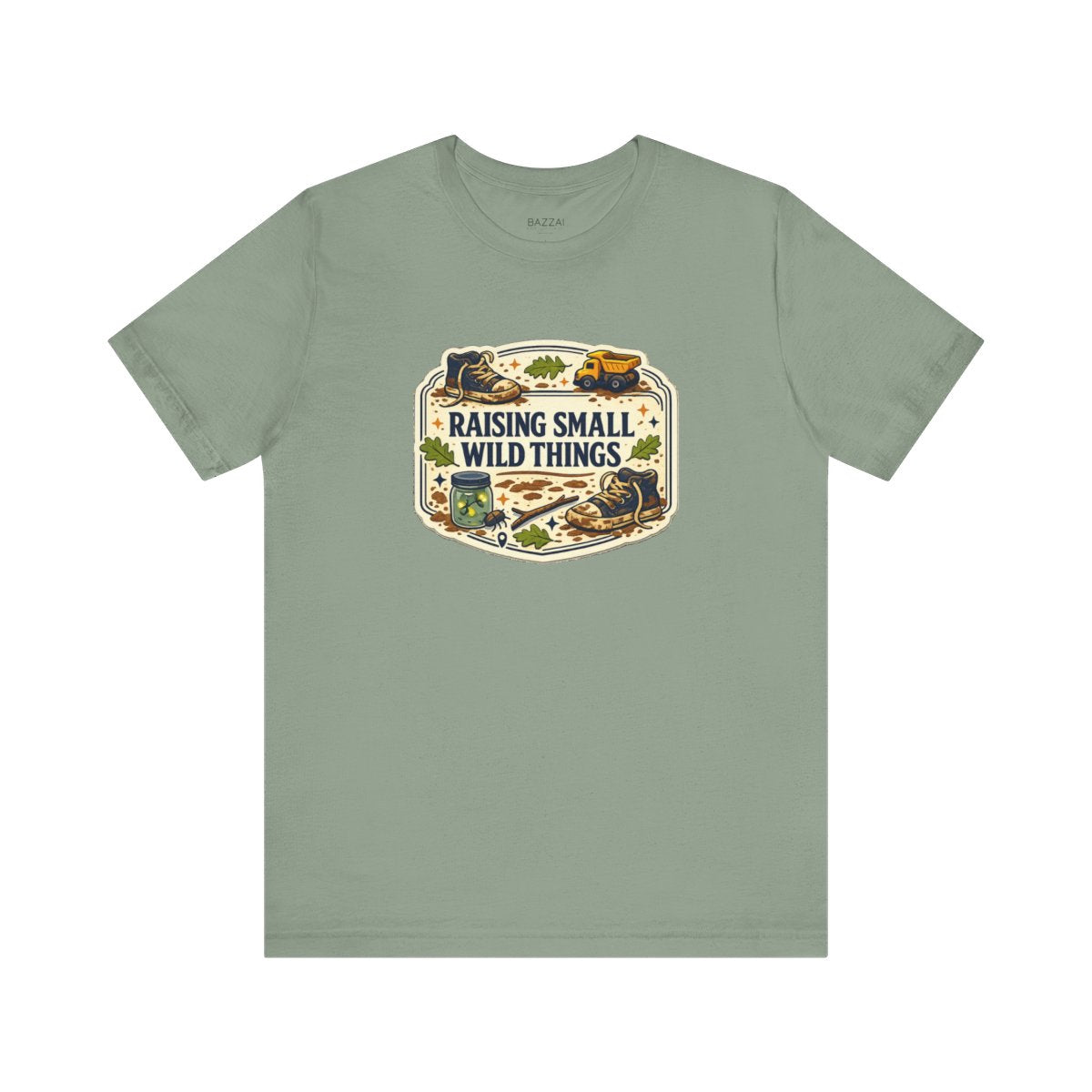 Boy Mom T-Shirt — Raising Small Wild Things — t-shirt design by June