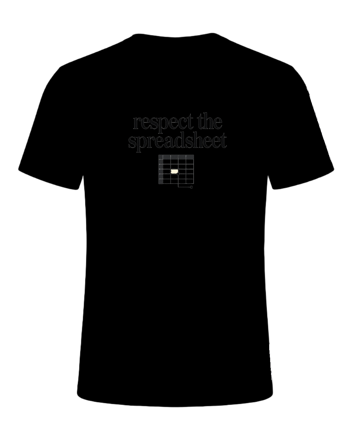 respect the spreadsheet — Black