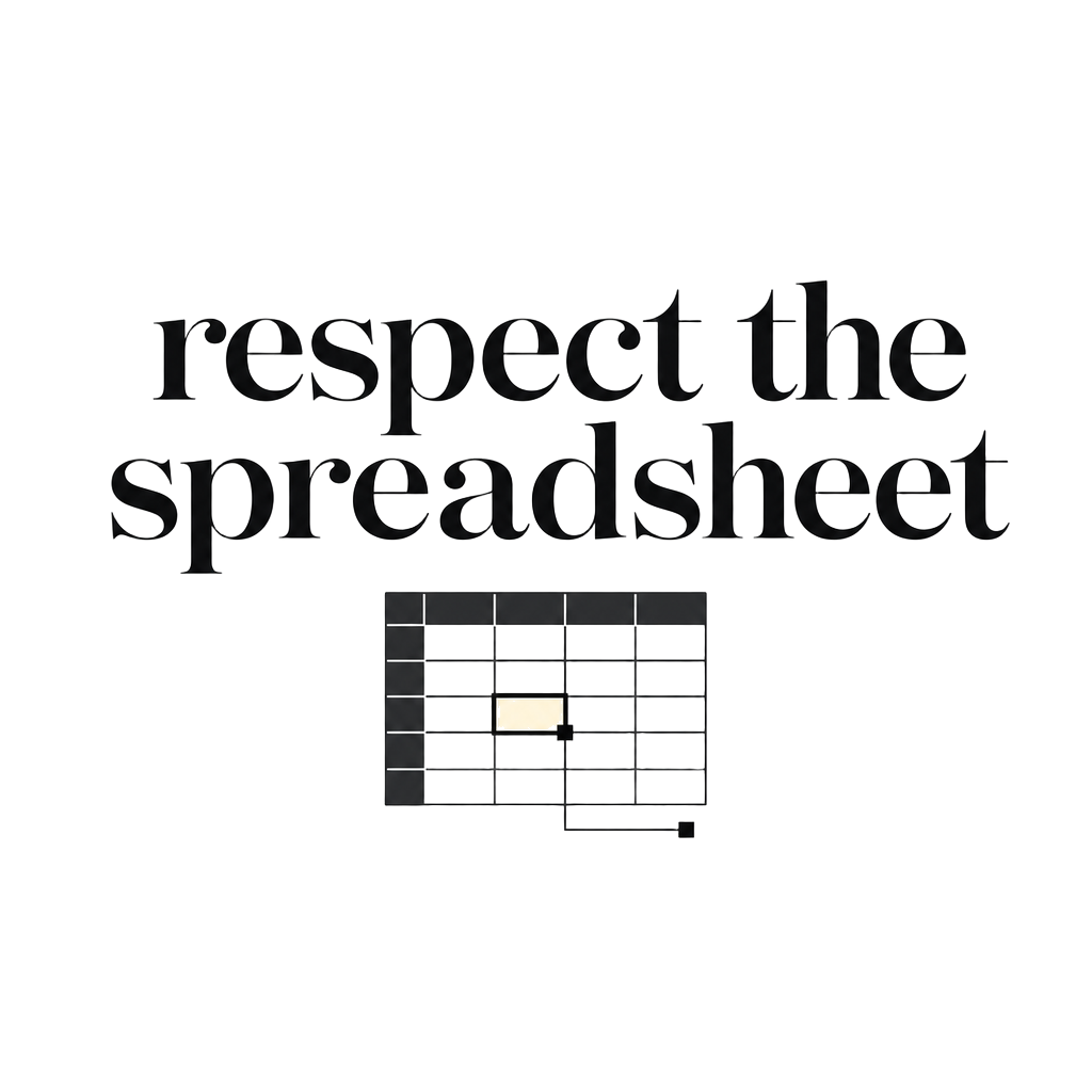 respect the spreadsheet