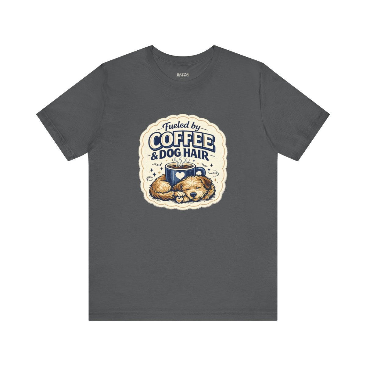 Dog Mom Coffee T-Shirt — Fueled by Coffee &amp; Dog Hair — dog mom t-shirt design by June