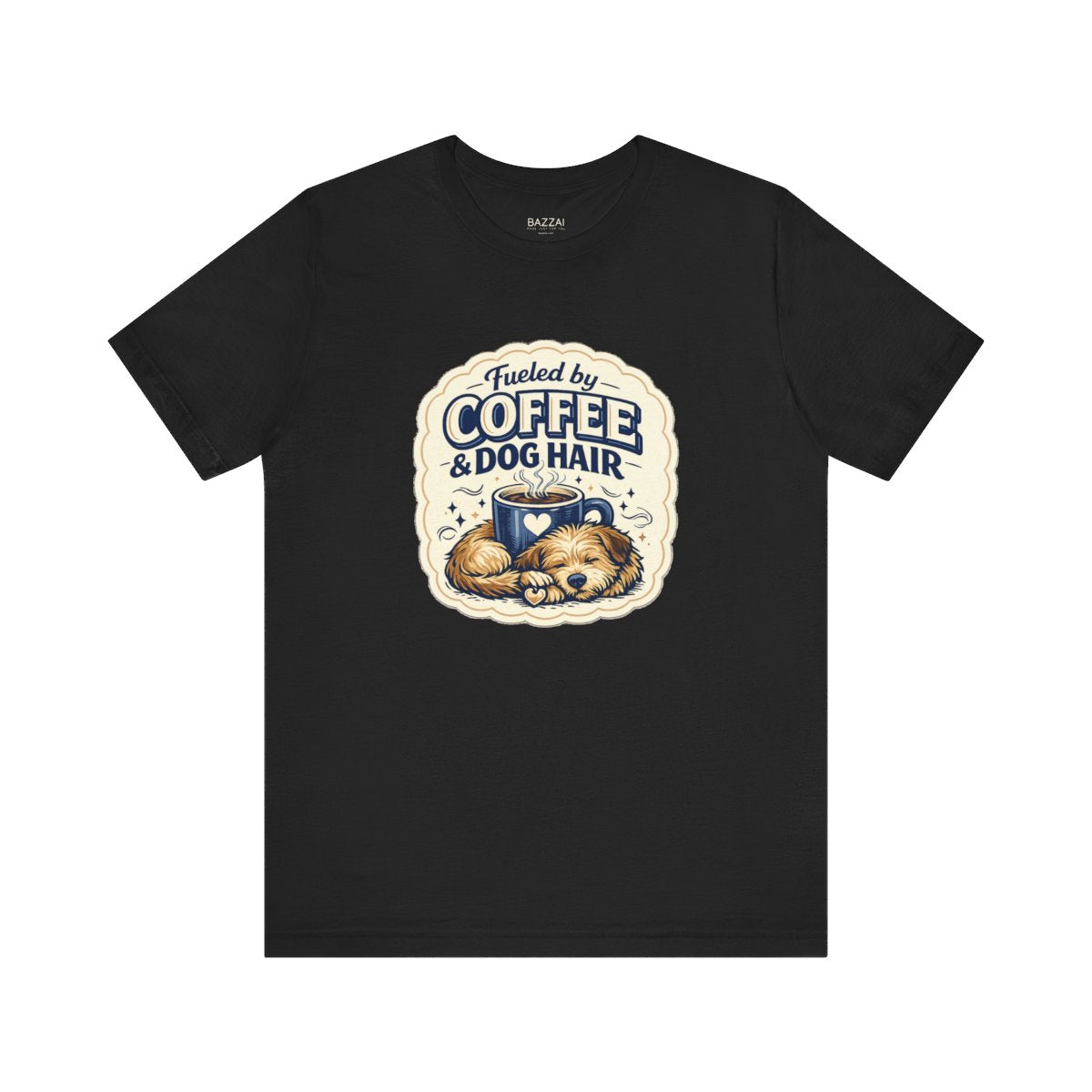 Dog Mom Coffee T-Shirt — Fueled by Coffee &amp; Dog Hair — dog mom t-shirt design by June