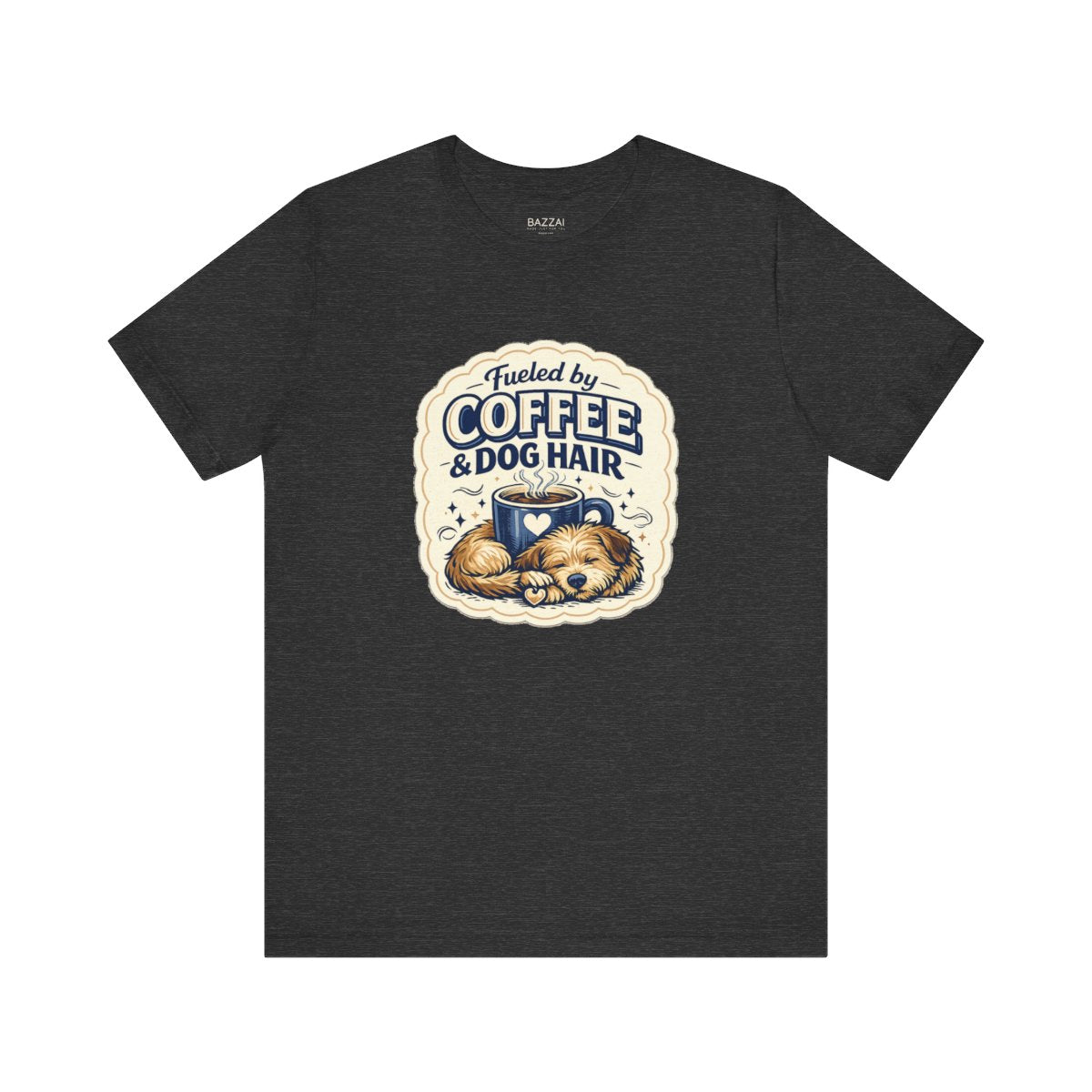 Dog Mom Coffee T-Shirt — Fueled by Coffee &amp; Dog Hair — dog mom t-shirt design by June