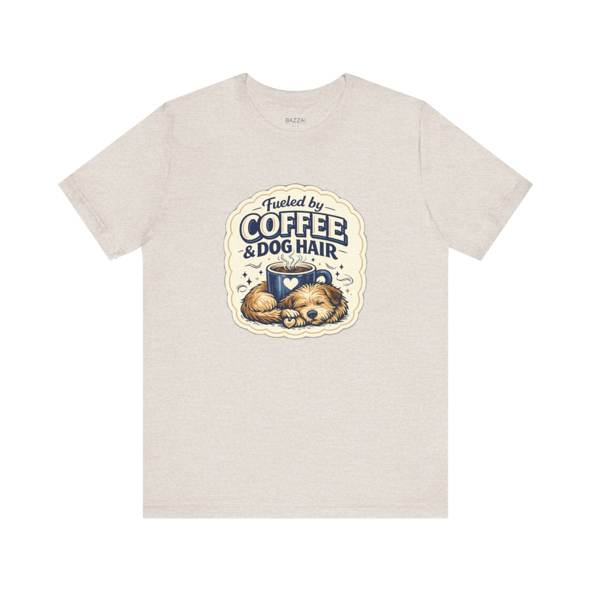 Dog Mom Coffee T-Shirt — Fueled by Coffee &amp; Dog Hair — dog mom t-shirt design by June
