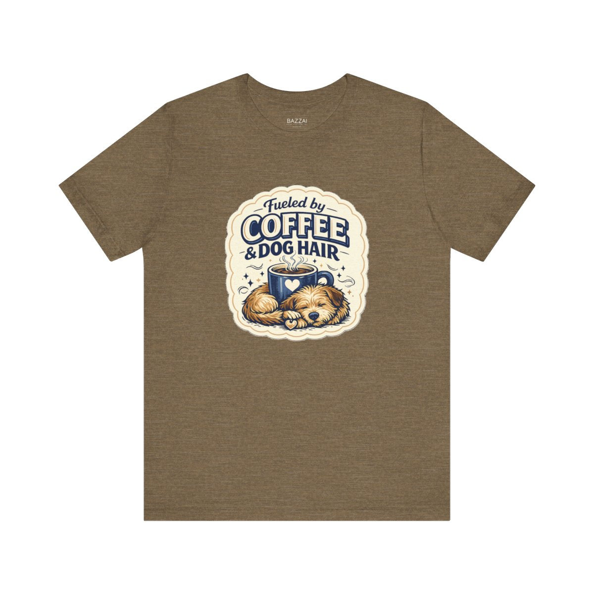 Dog Mom Coffee T-Shirt — Fueled by Coffee &amp; Dog Hair — dog mom t-shirt design by June
