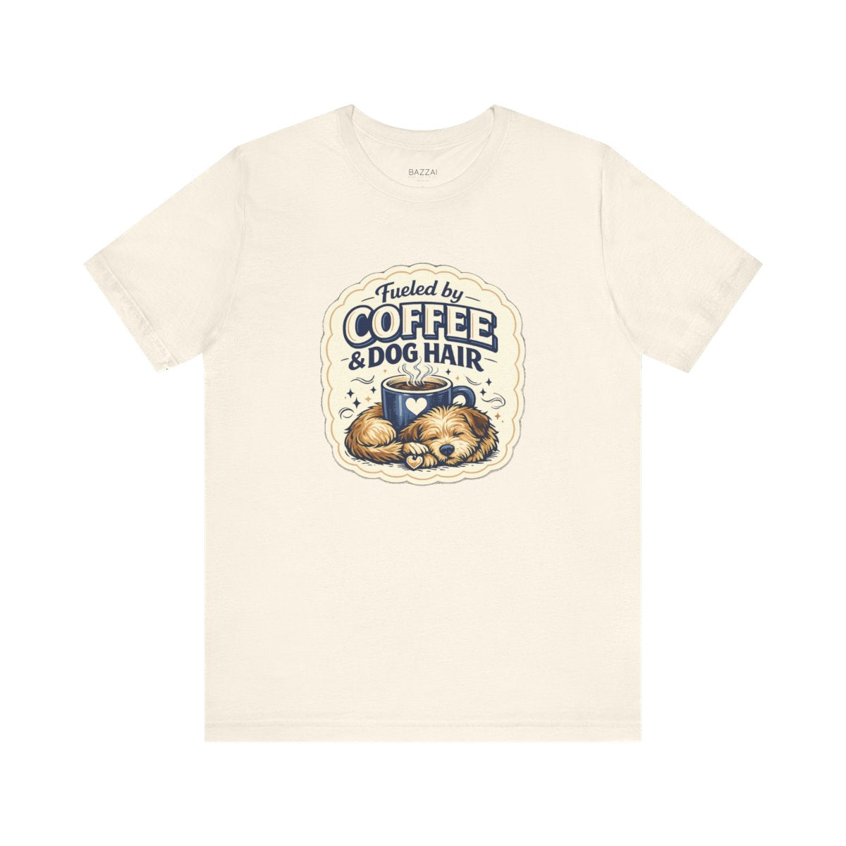 Dog Mom Coffee T-Shirt — Fueled by Coffee &amp; Dog Hair — dog mom t-shirt design by June
