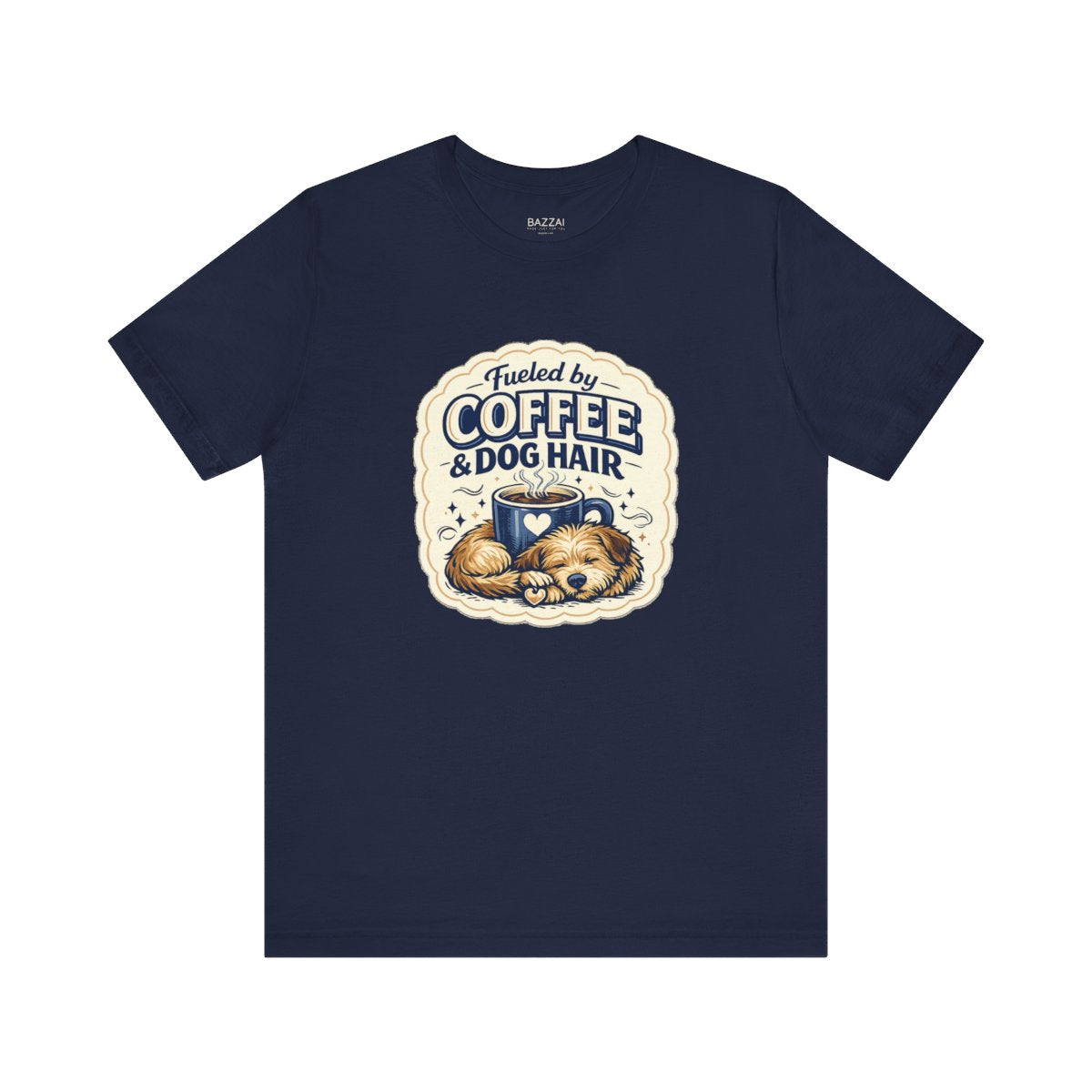 Dog Mom Coffee T-Shirt — Fueled by Coffee &amp; Dog Hair — dog mom t-shirt design by June