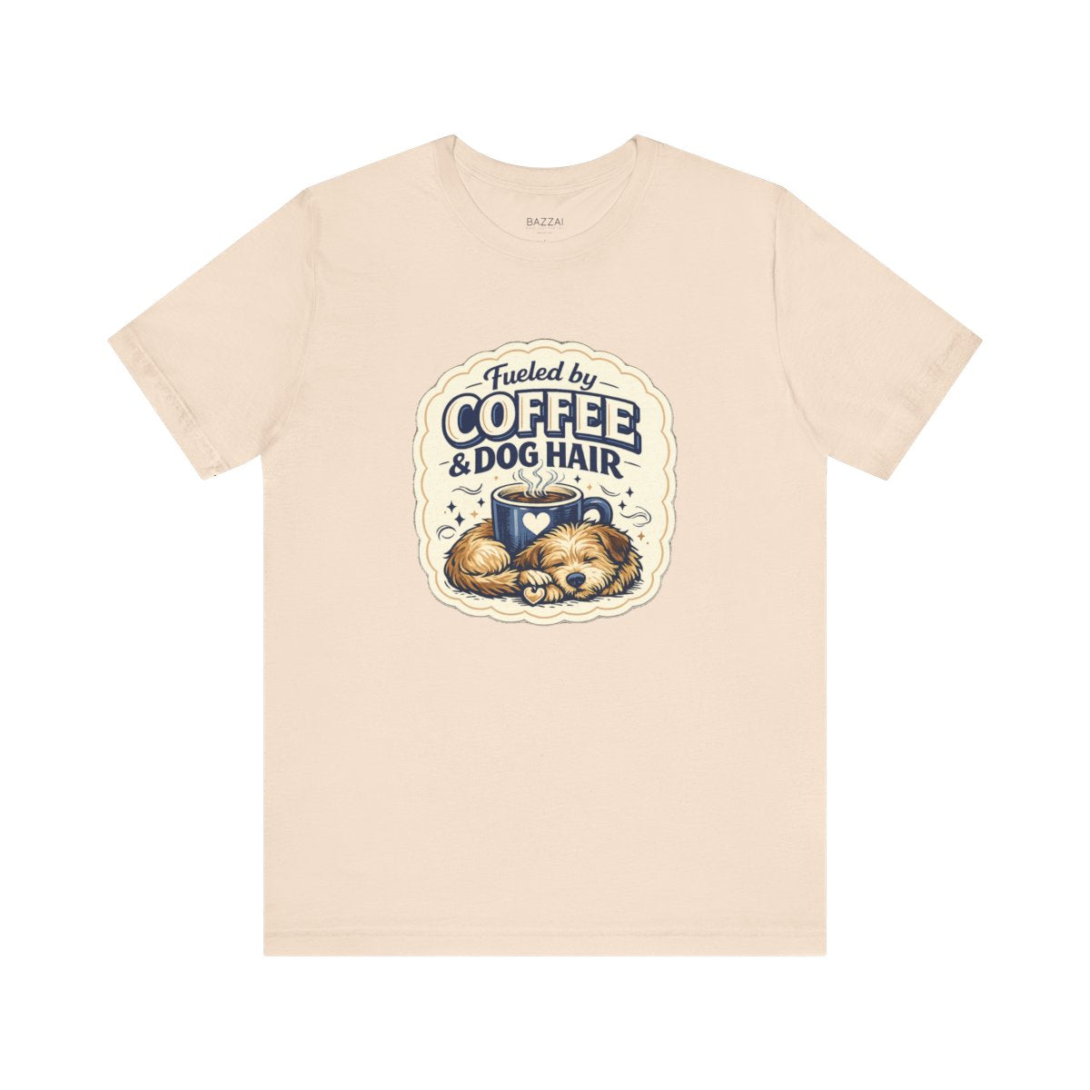 Dog Mom Coffee T-Shirt — Fueled by Coffee &amp; Dog Hair — dog mom t-shirt design by June