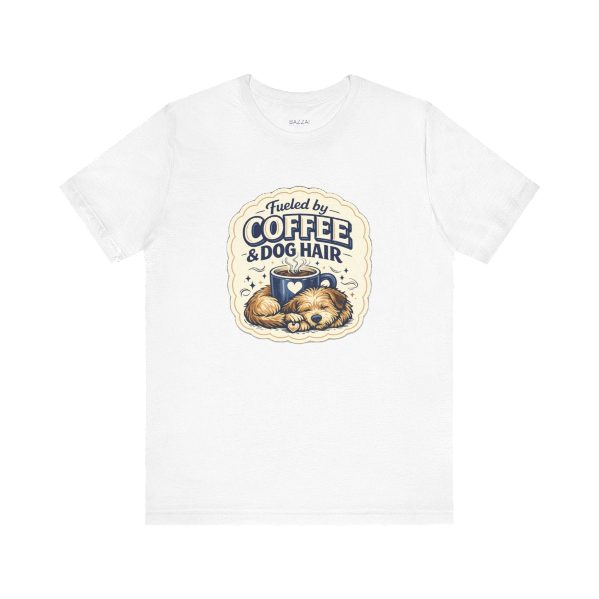 Dog Mom Coffee T-Shirt — Fueled by Coffee &amp; Dog Hair — dog mom t-shirt design by June