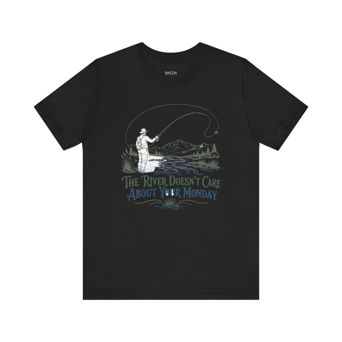 Fly Fishing T-Shirt — Standing in Cold Water on Purpose — angler t-shirt design
