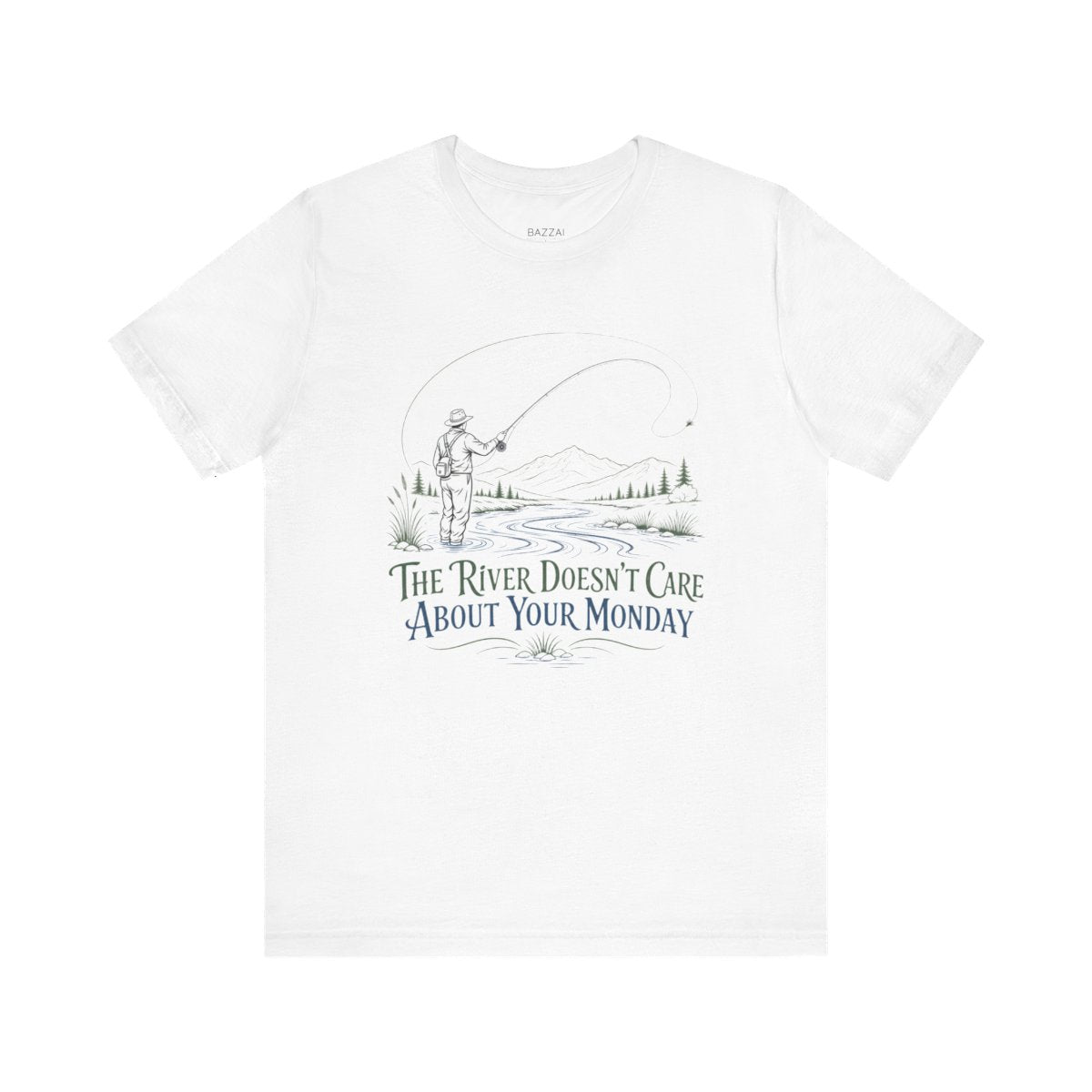 Fly Fishing T-Shirt — Standing in Cold Water on Purpose — angler t-shirt design