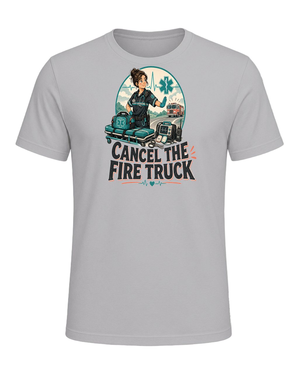 CANCEL THE FIRE TRUCK — Athletic Heather