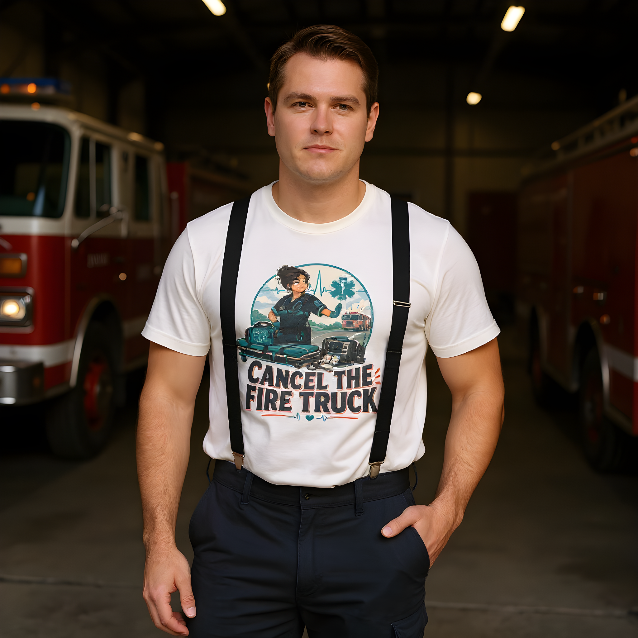 Funny EMS T-Shirt — Cancel the Fire Truck — t-shirt design