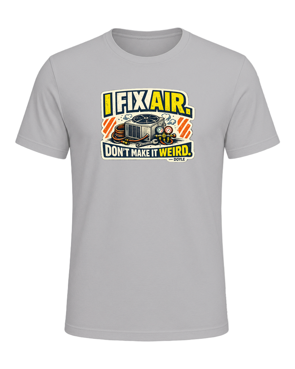 A gritty workwear HVAC tee for the tech everyone calls when the air gets weird. — Athletic Heather