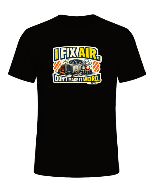 A gritty workwear HVAC tee for the tech everyone calls when the air gets weird. — Black Heather
